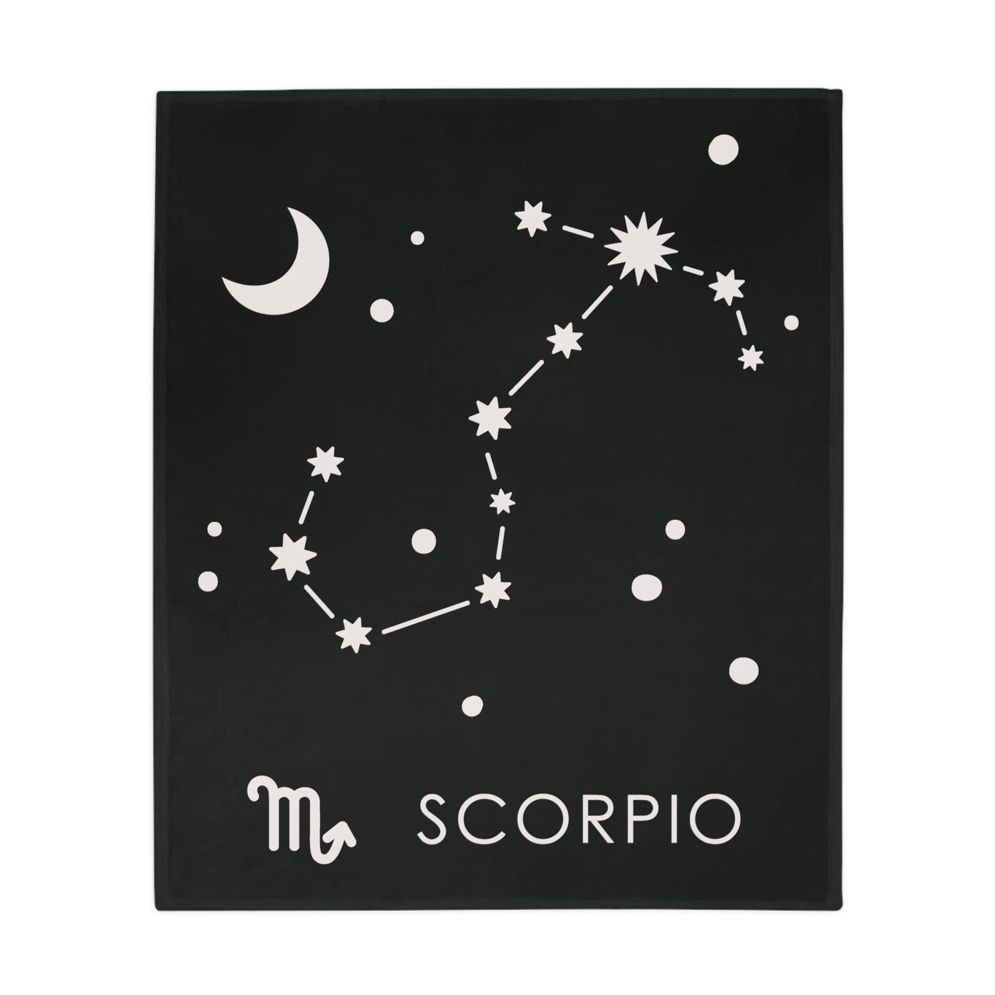 Scorpio Star Map Plush Fleece Blanket - black