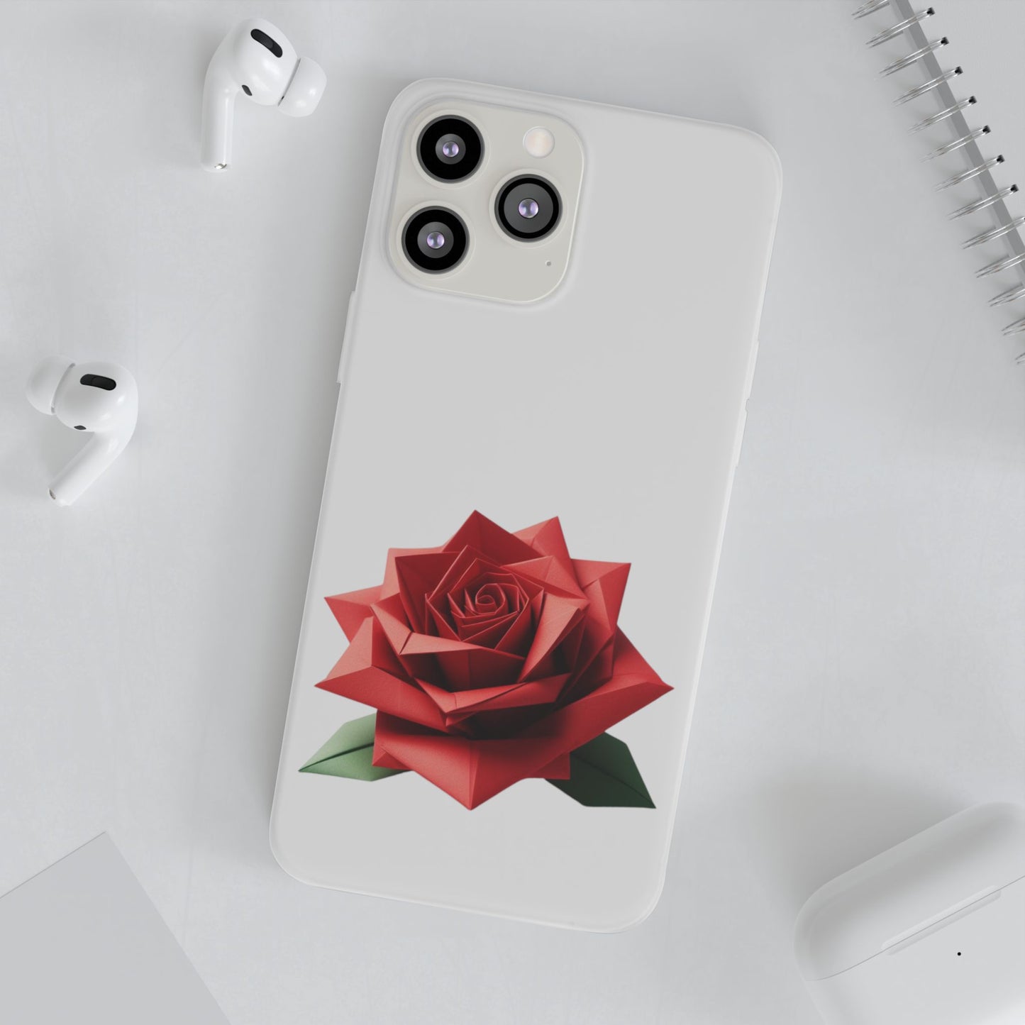 Origami Red Rose Flexi Cases