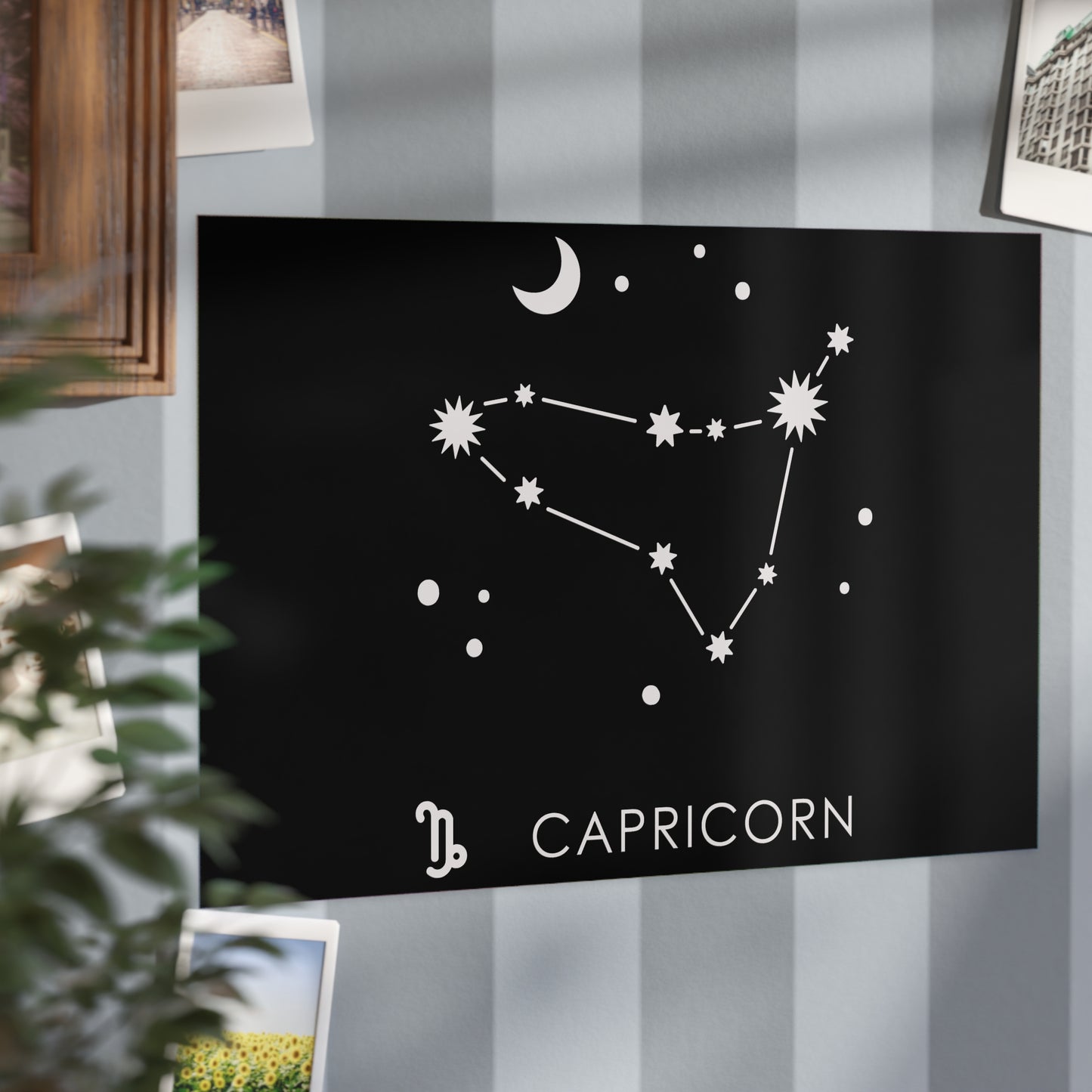 Capricorn Starmap Unframed Prints - black