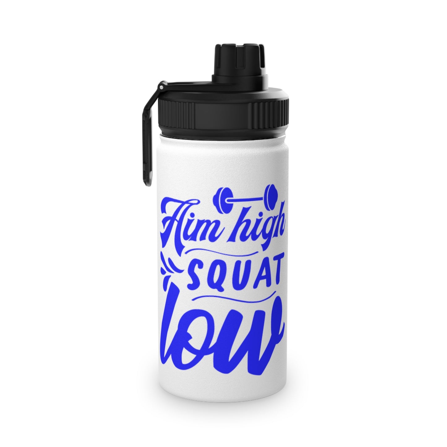 Aim High Squat Low Stainless Steel Sports Water Bottle - 3 sizes