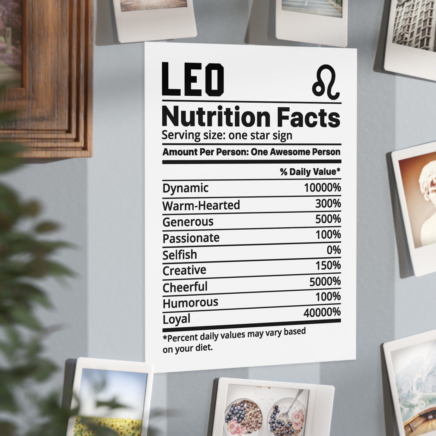 Leo Nutrition Unframed Prints - white