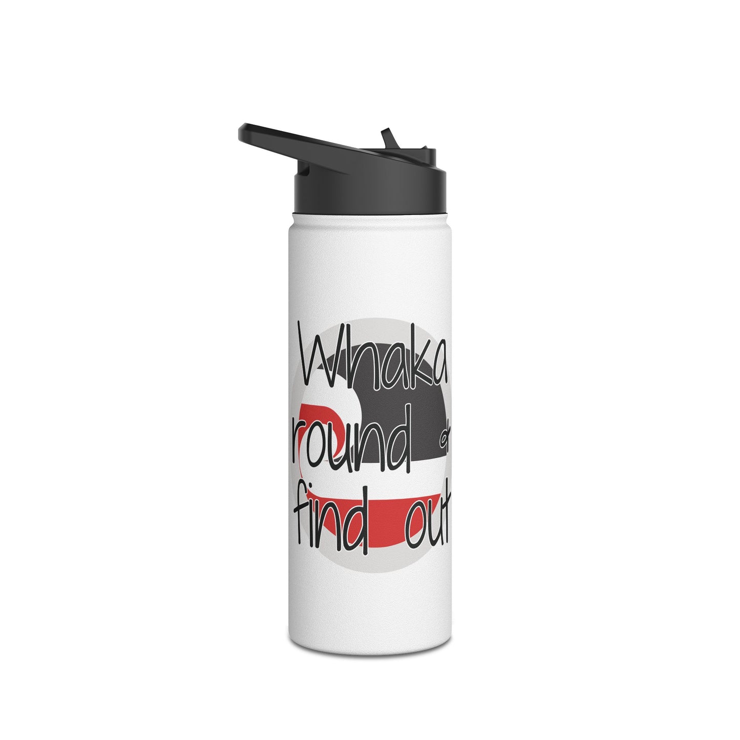 Whaka Round & Find Out Stainless Steel Water Bottle, Standard Lid