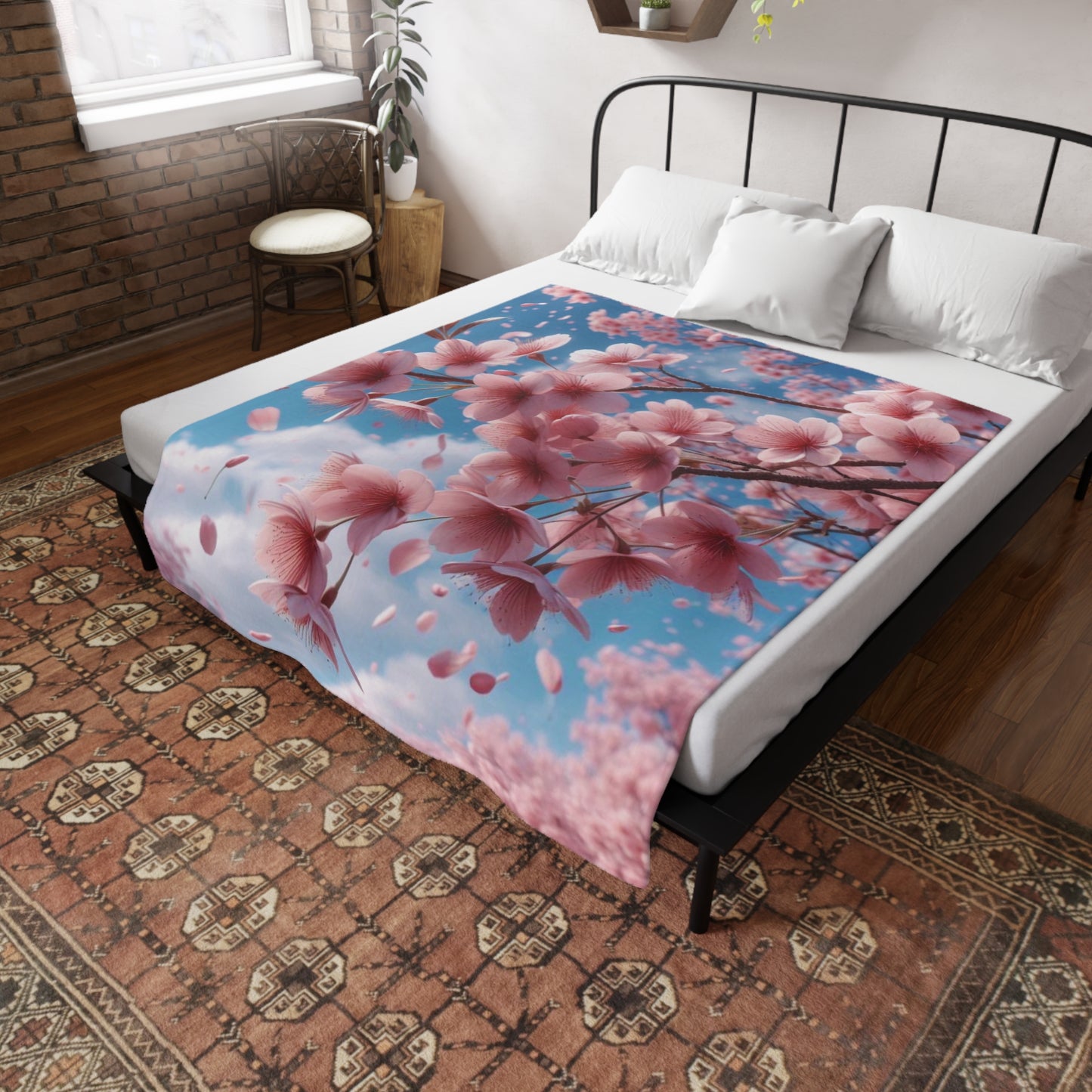 Cherry Blossom #2 Plush Fleece Blanket