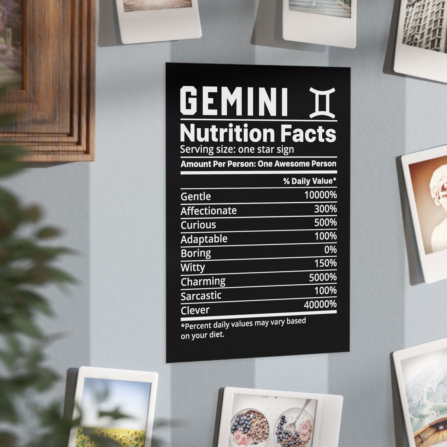 Gemini Nutrition Unframed Prints - black