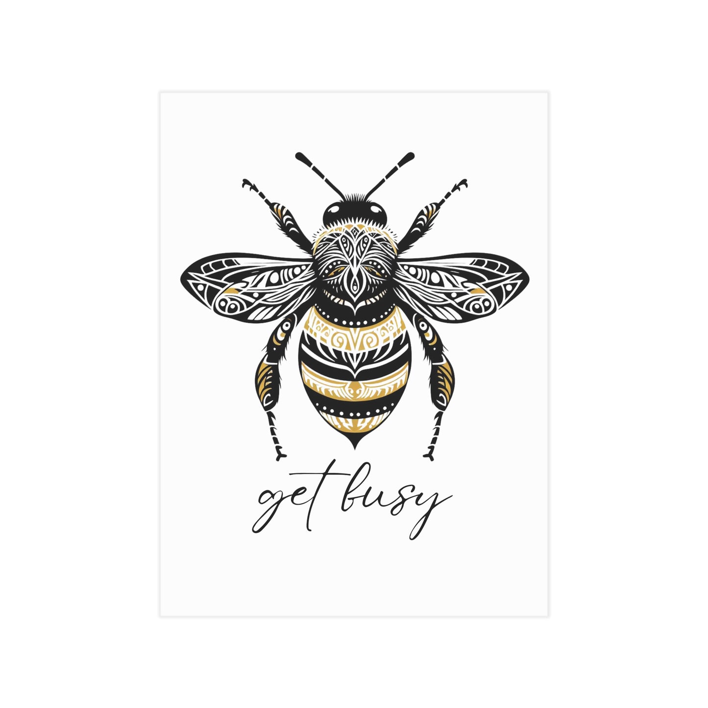 Get Busy Bee Unframed Prints - white