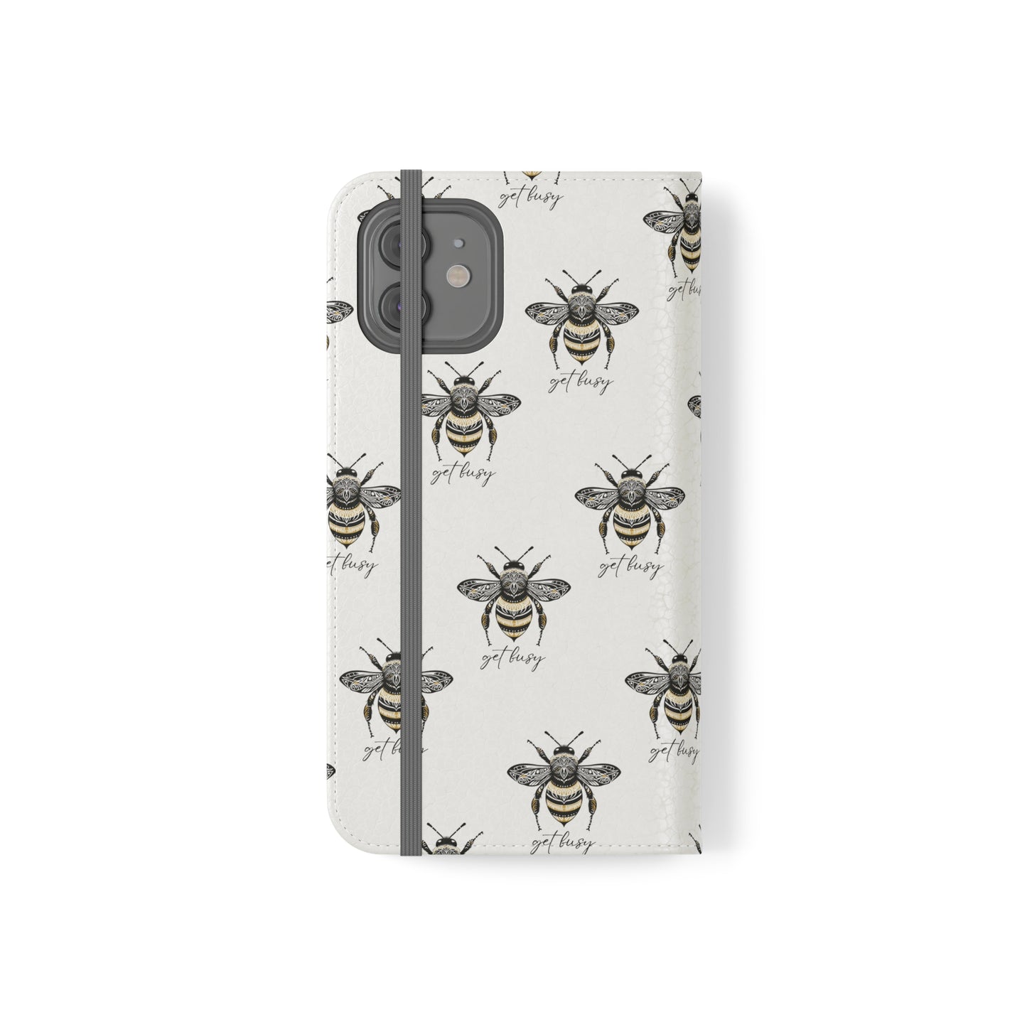 Get Busy Bee Flip Cases for iPhone/Samsung - white