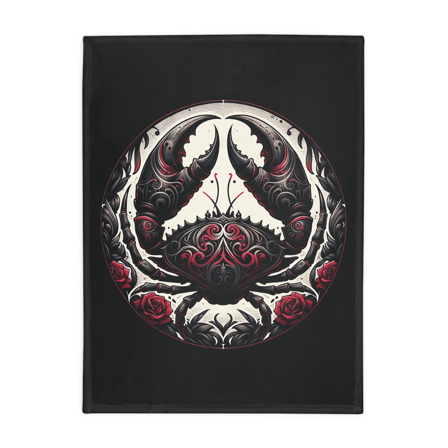 Gothic Cancer Plush Fleece Blanket - black