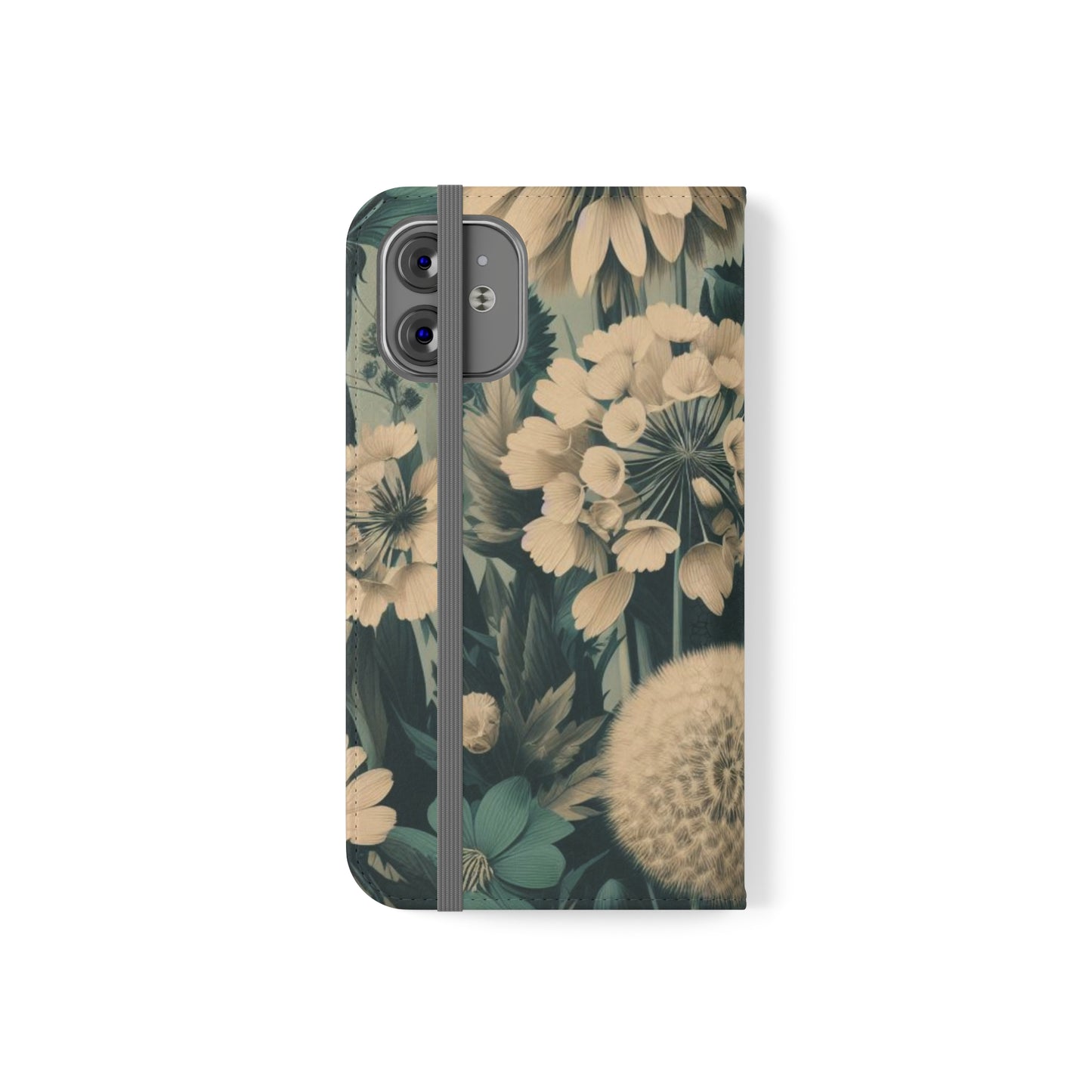 Blue & Cream Flowers Flip Cases iPhone/Samsung