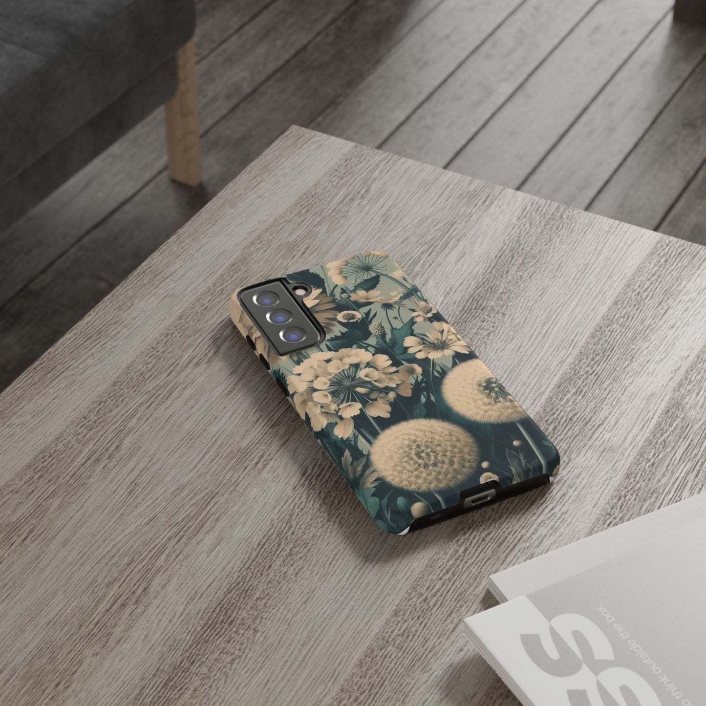 Blue & Cream Flowers Tough Cases iPhone/Google/Samsung