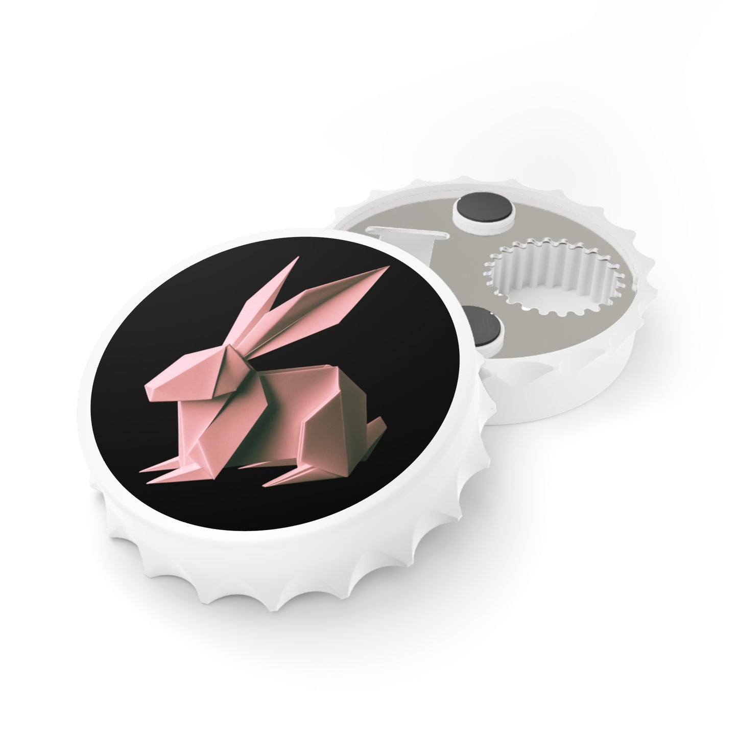 Origami Pink Bunny Bottle Opener