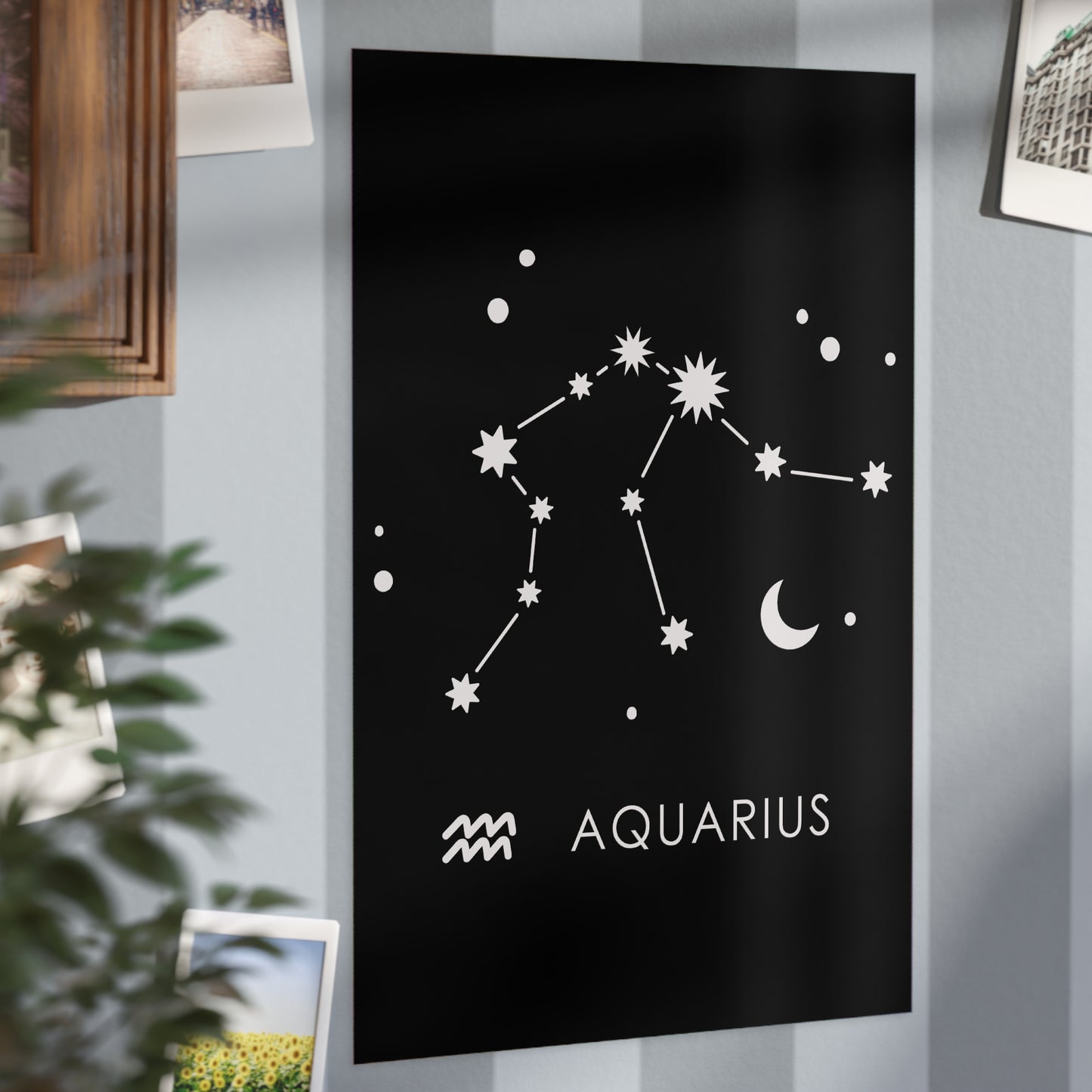 Aquarius Starmap Unframed Prints - black