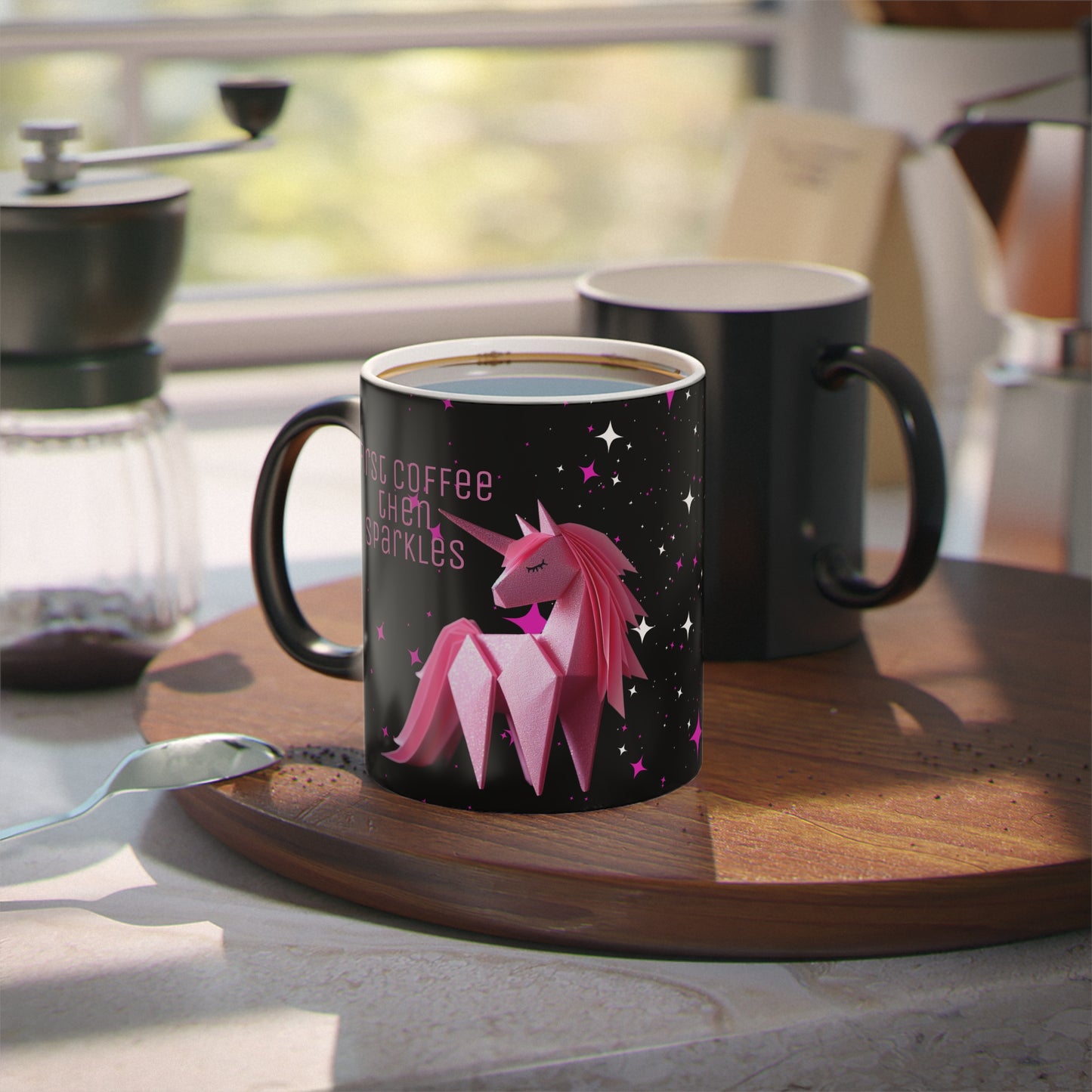 Origami Pink Unicorn Magic Mug