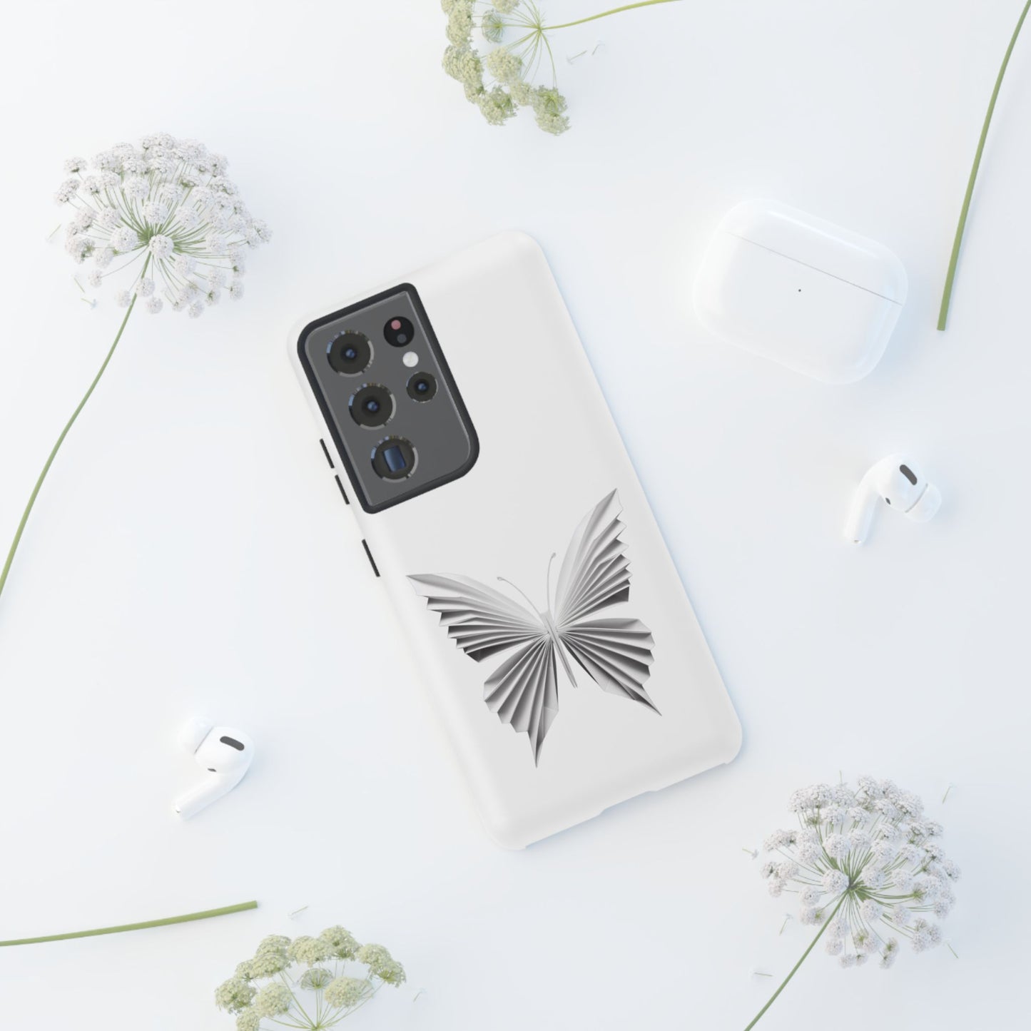 Origami White Butterfly Tough Cases iPhone/Google/Samsung