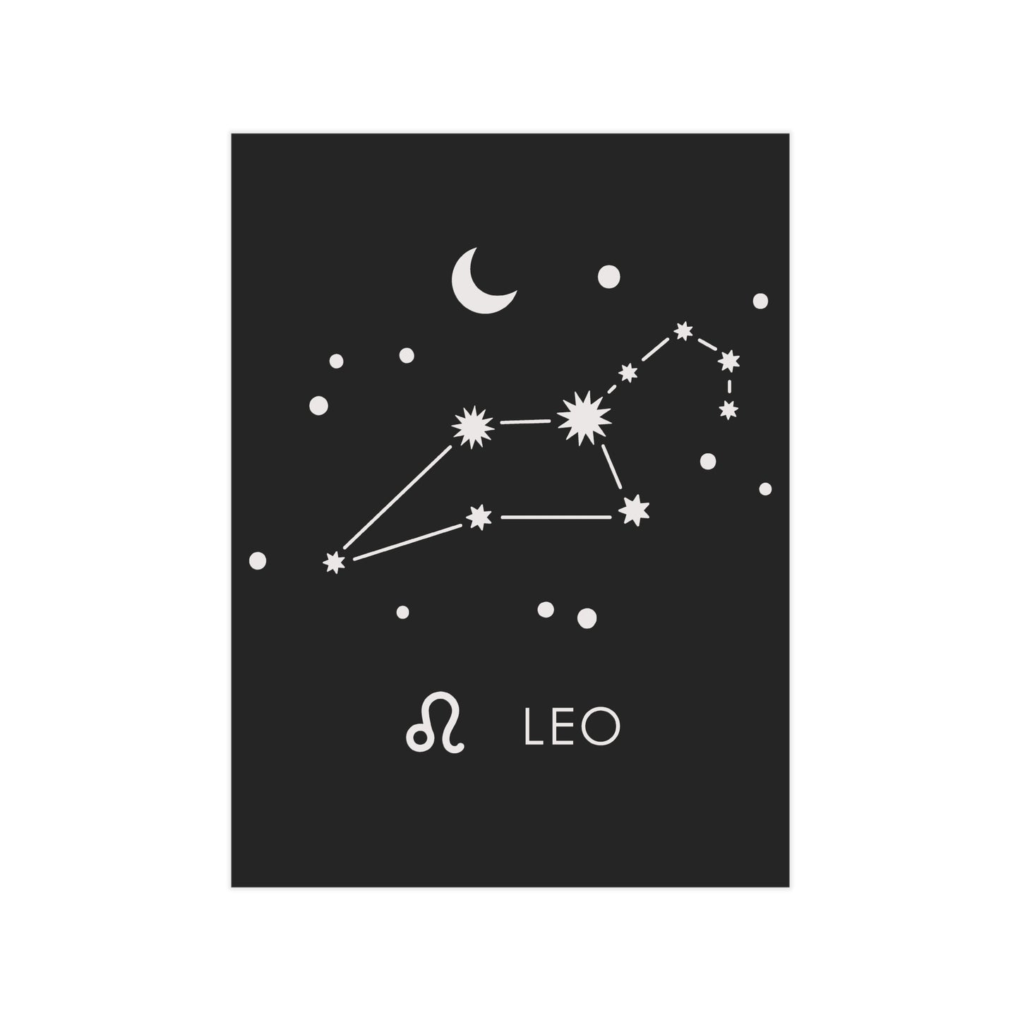 Leo Starmap Unframed Prints - black