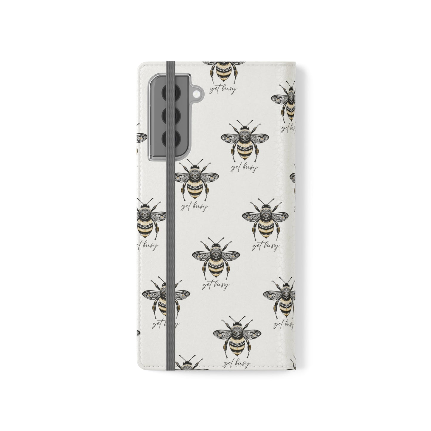 Get Busy Bee Flip Cases for iPhone/Samsung - white