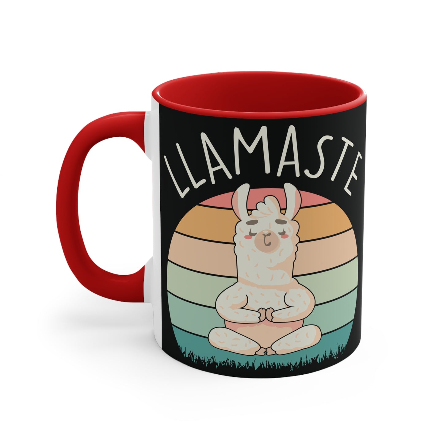 Llamaste Color Accent Mug 11oz - Zen Meditation Gift