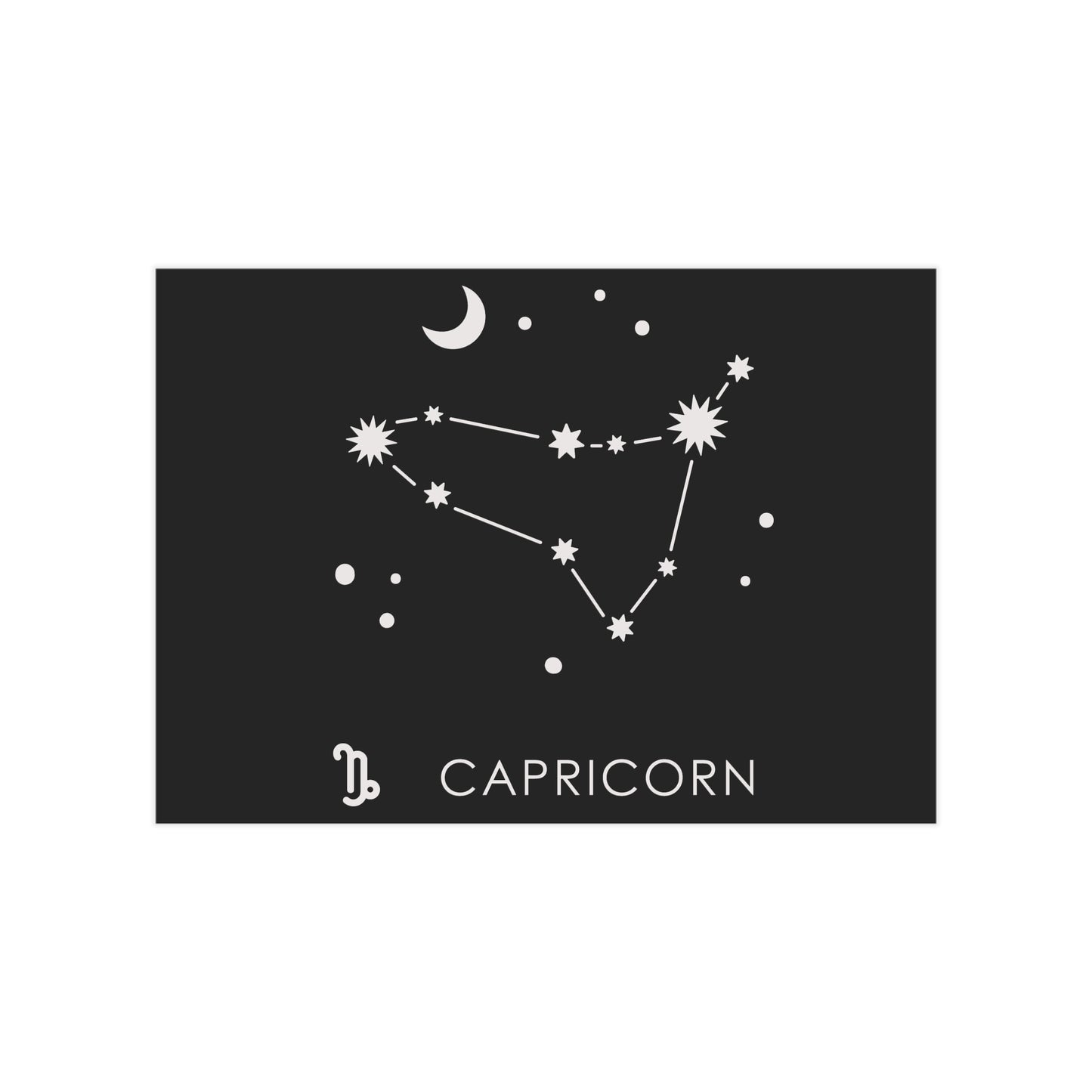 Capricorn Starmap Unframed Prints - black