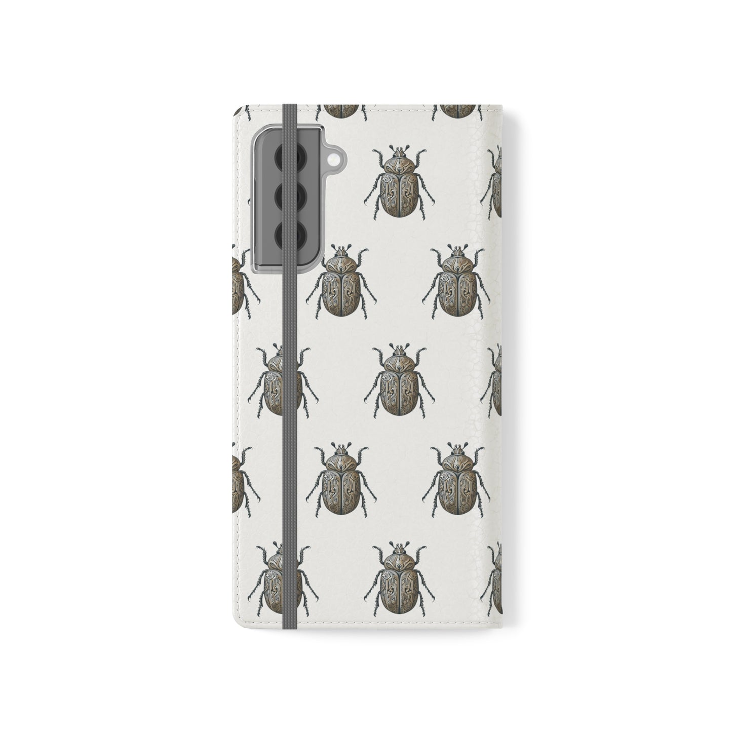 Carved Beetle Flip Cases for iPhone/Samsung - white