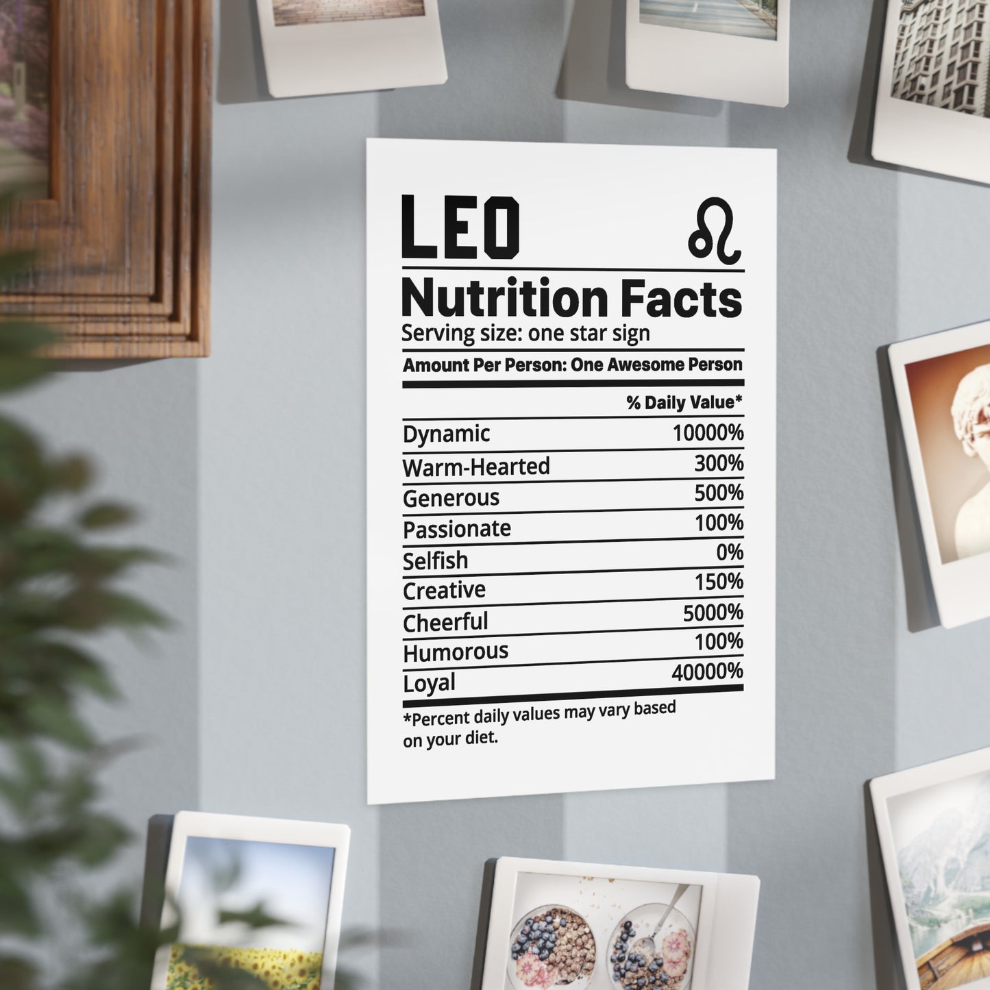 Leo Nutrition Unframed Prints - white