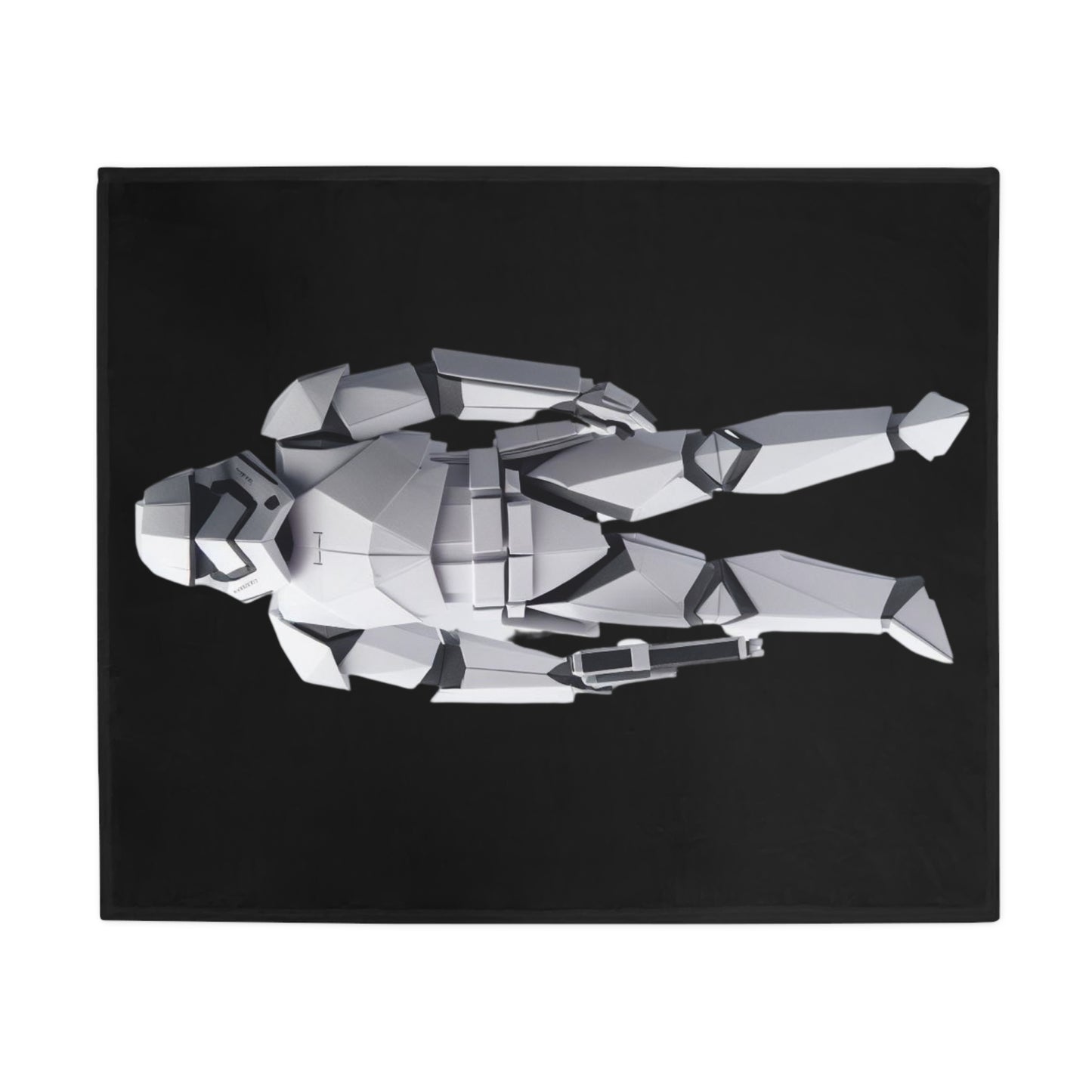 Origami Storm Trooper Plush Fleece Blanket - Black