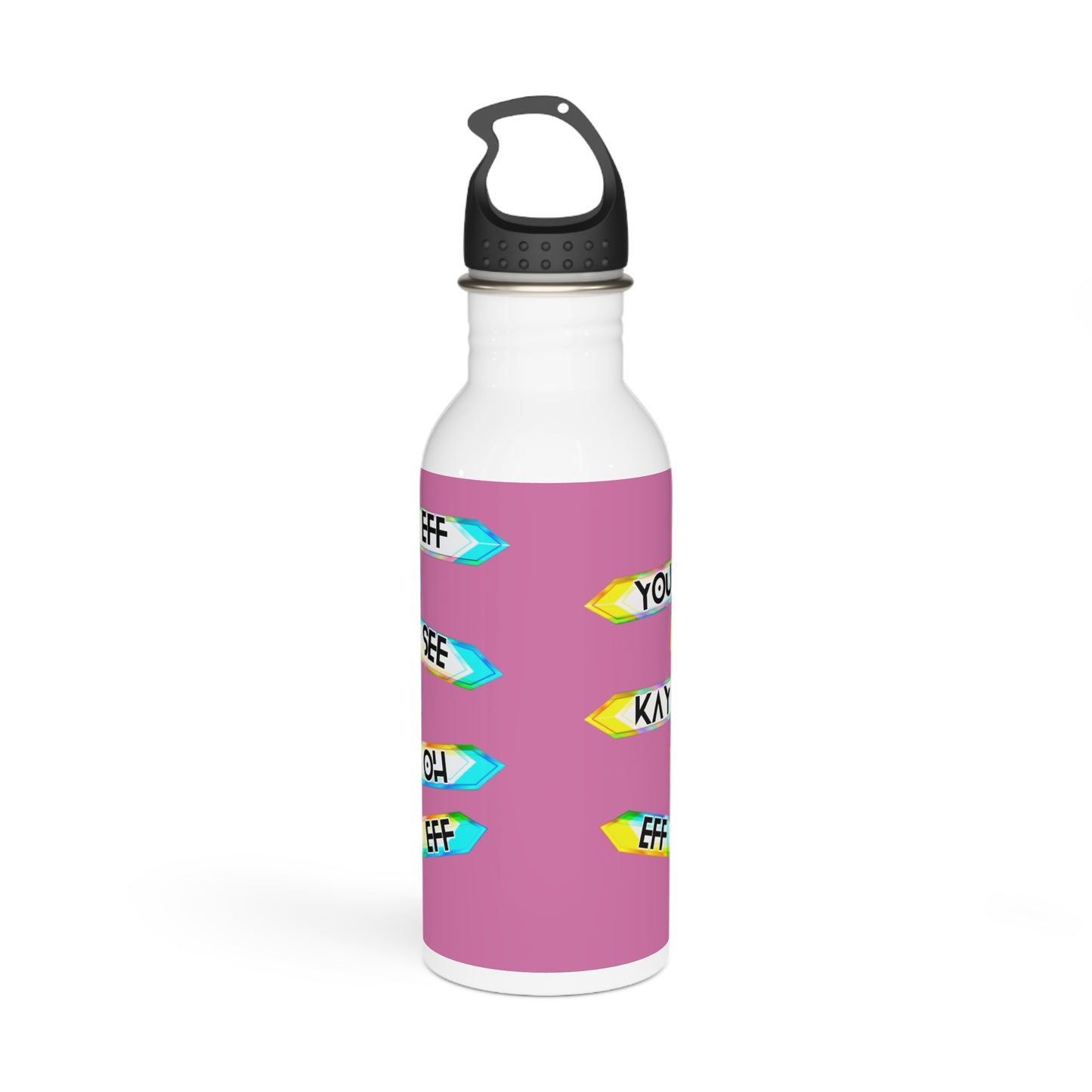 Eff You See Kay Oh Eff Eff Stylish Stainless Steel Water Bottle - Eco-Friendly, Durable, Perfect for On-the-Go - Pink