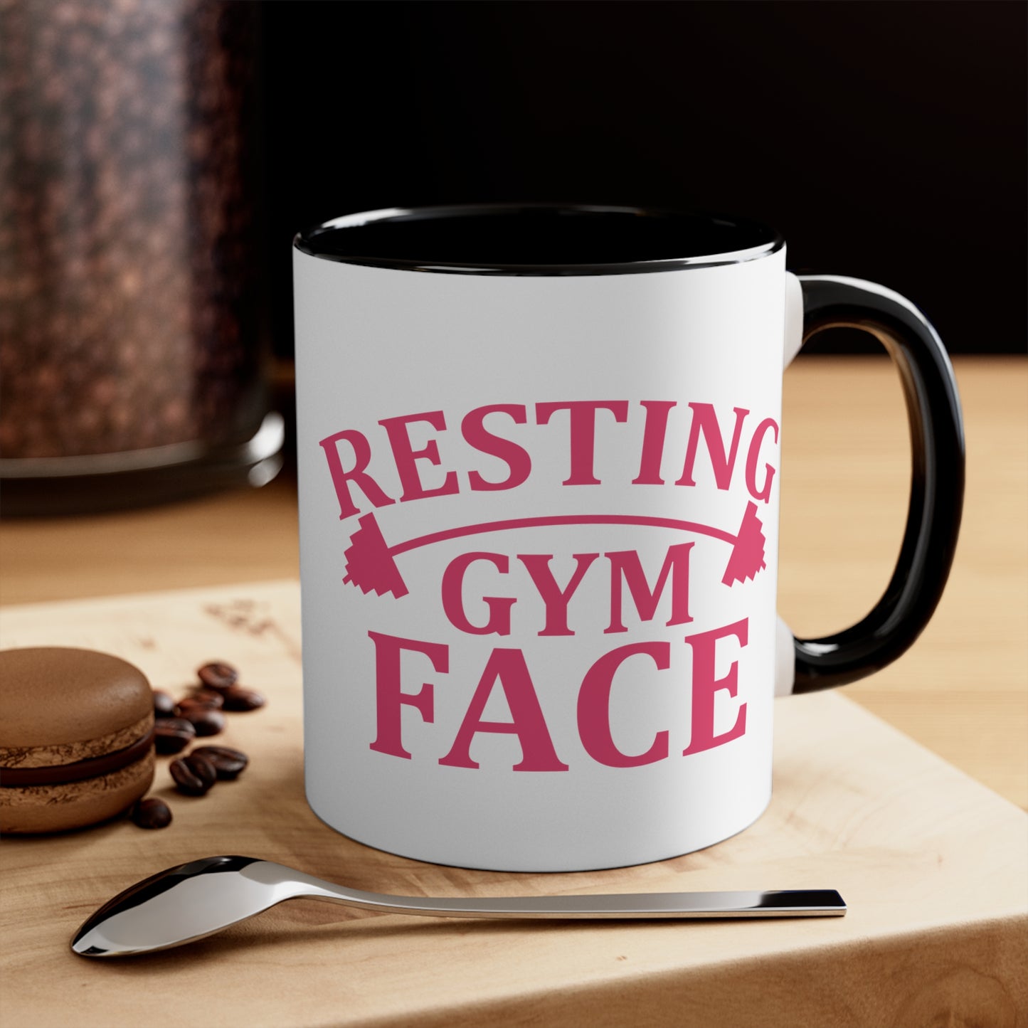 Resting Gym Face Workout Colorful Accent Mug 11oz - For Gym Fitness Enthusiasts