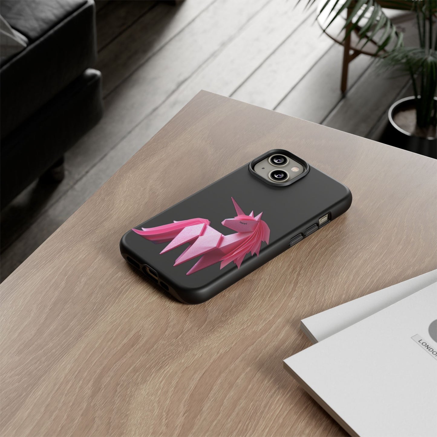 Origami Pink Unicorn Tough Cases iPhone/Google/Samsung