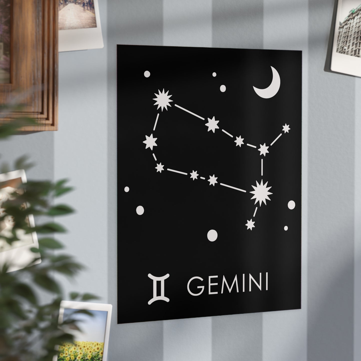 Gemini Starmap Unframed Prints - black