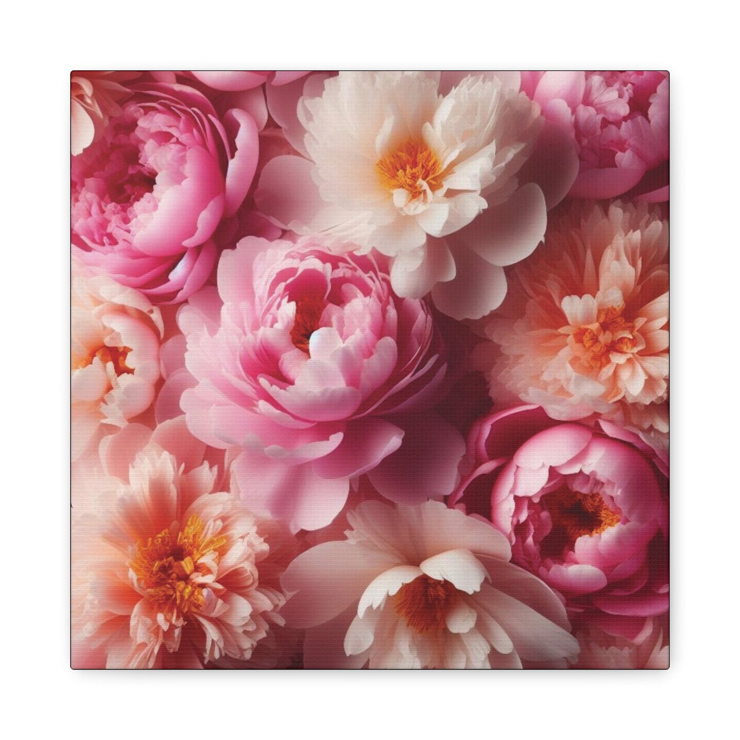 Peonies Classic Canvas - Black