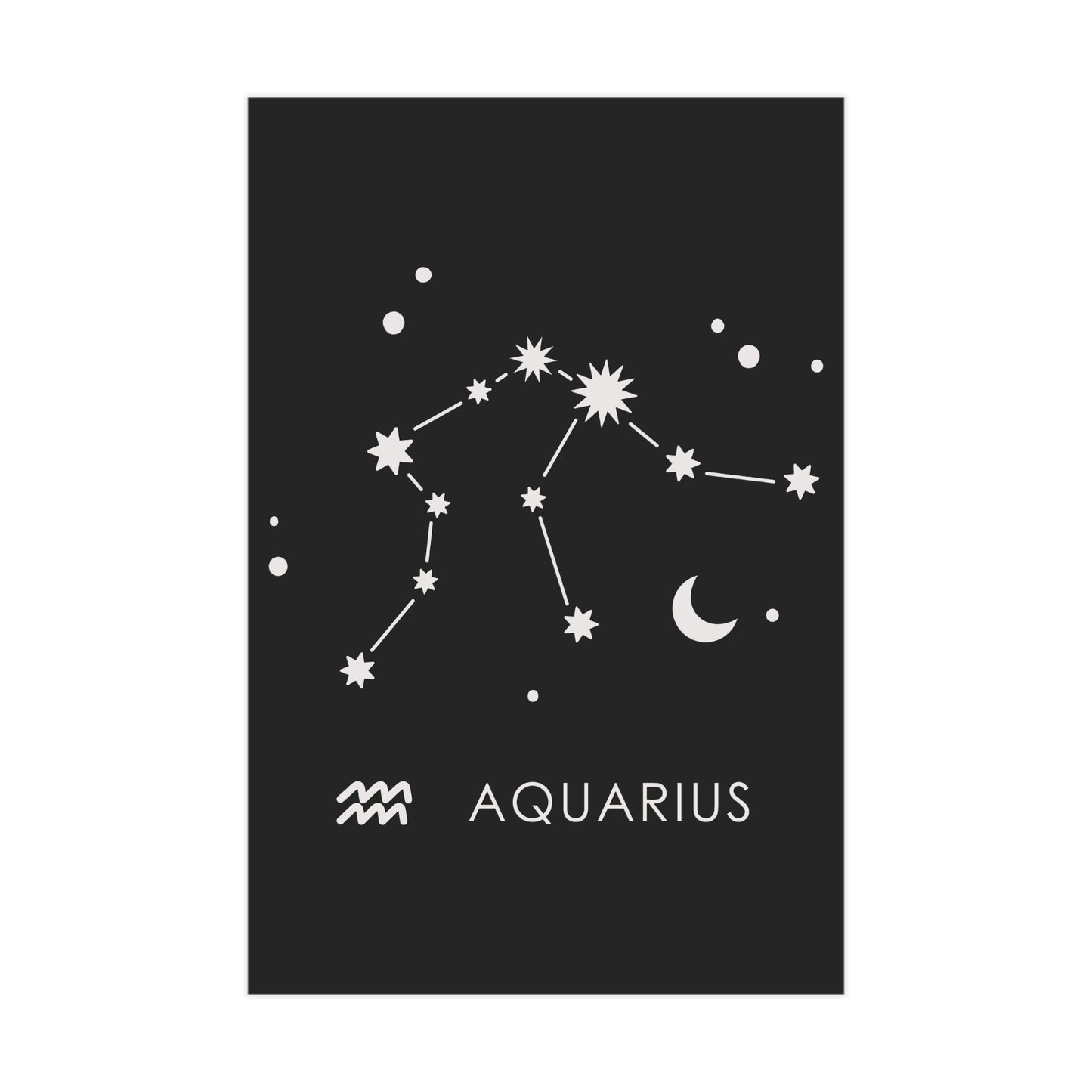 Aquarius Starmap Unframed Prints - black