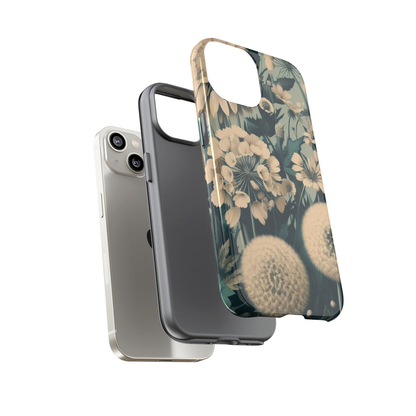 Blue & Cream Flowers Tough Cases iPhone/Google/Samsung