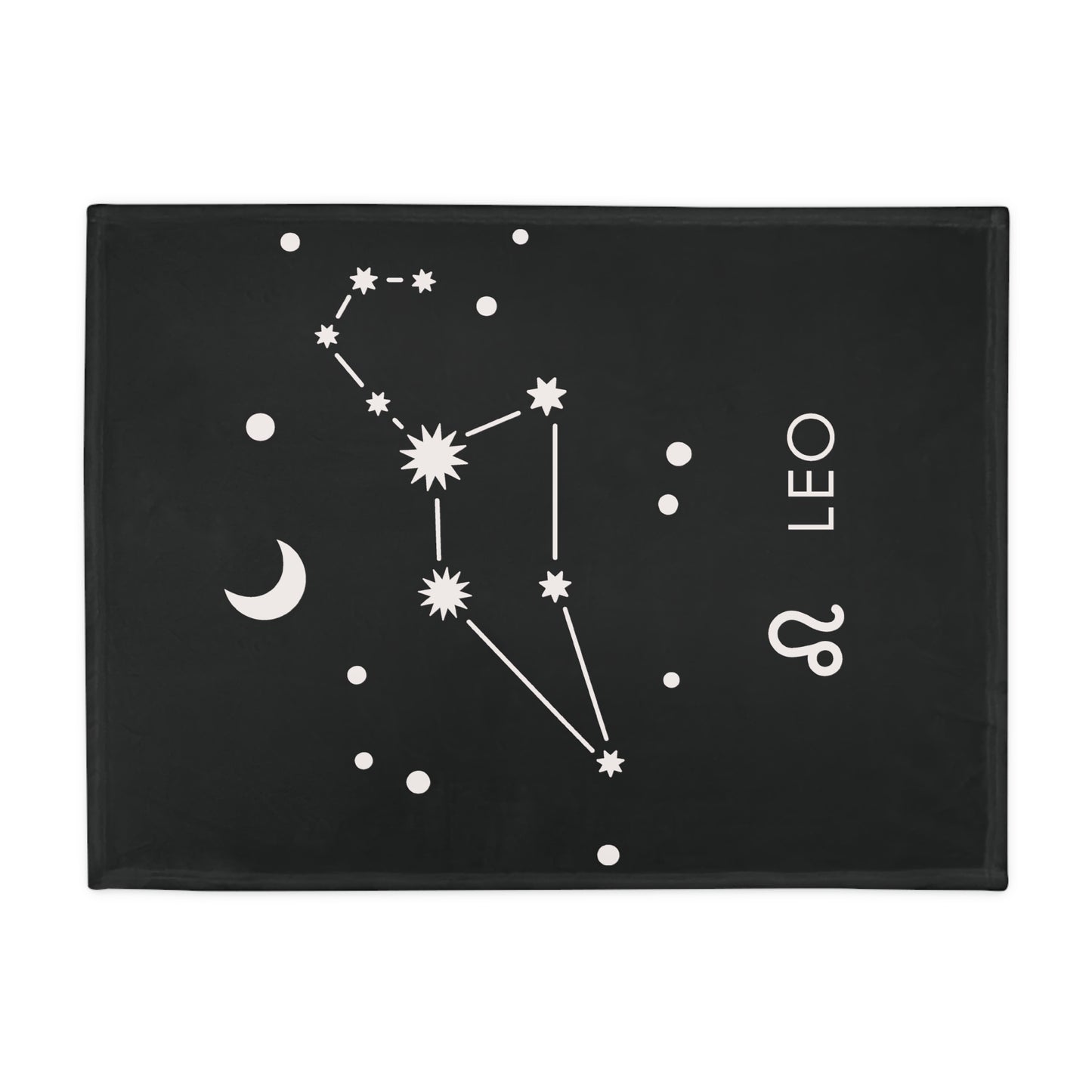 Leo Star Map Plush Fleece Blanket - black