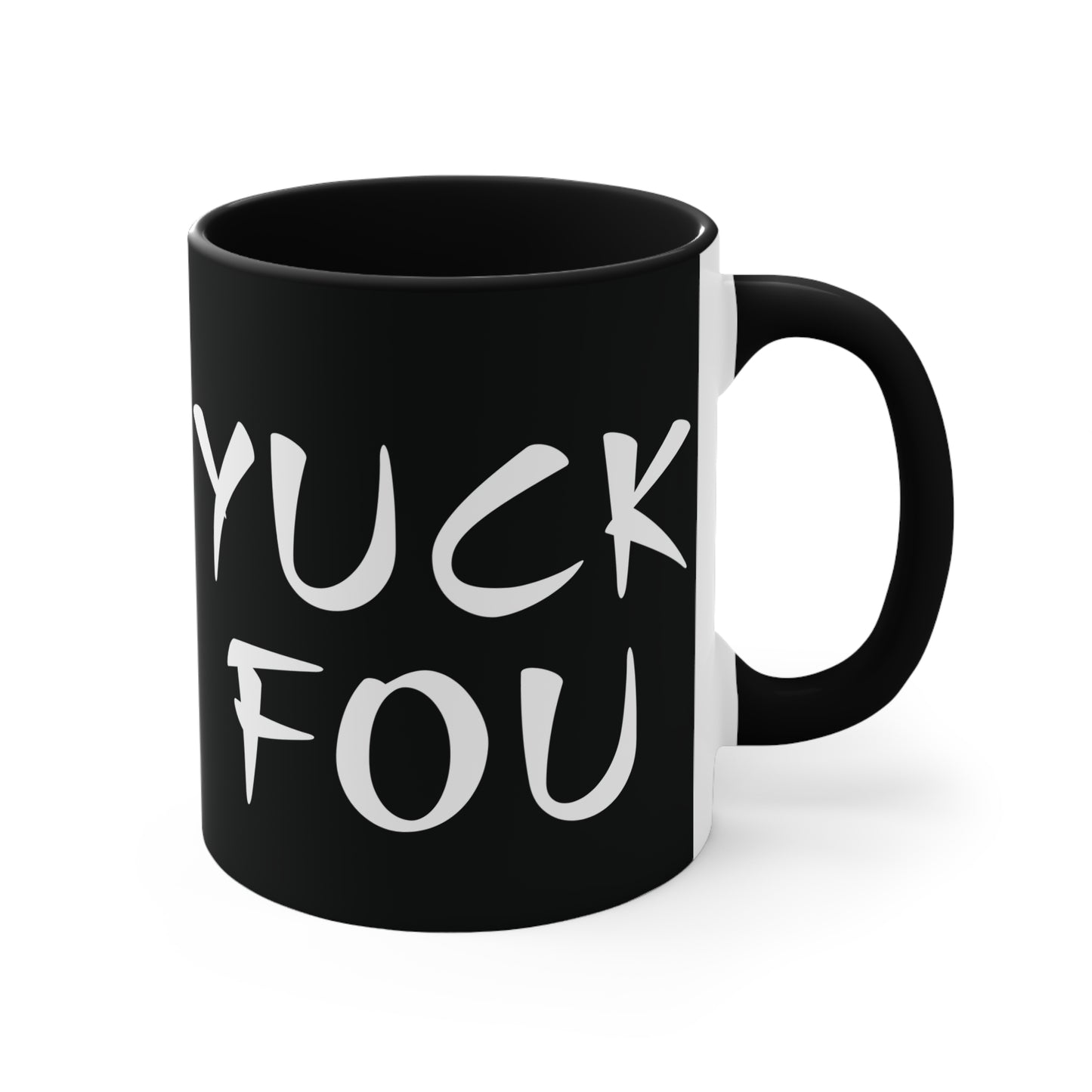 Yuck Fou Colorful Accent Mug 11oz - For Adults Only - Black