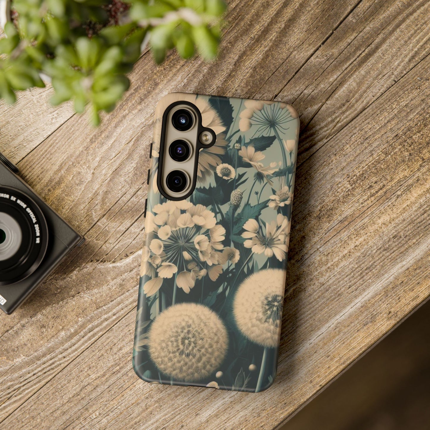 Blue & Cream Flowers Tough Cases iPhone/Google/Samsung