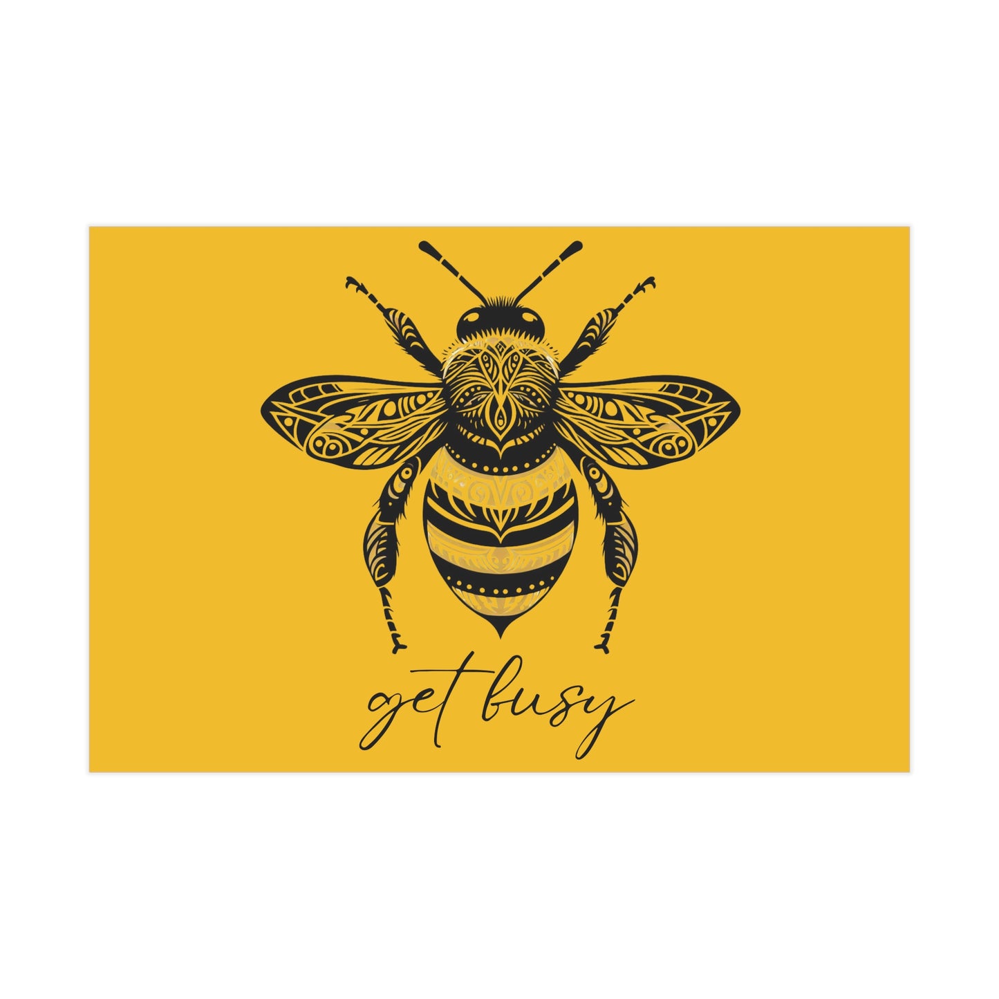 Get Busy Bee Unframed Prints - yellow