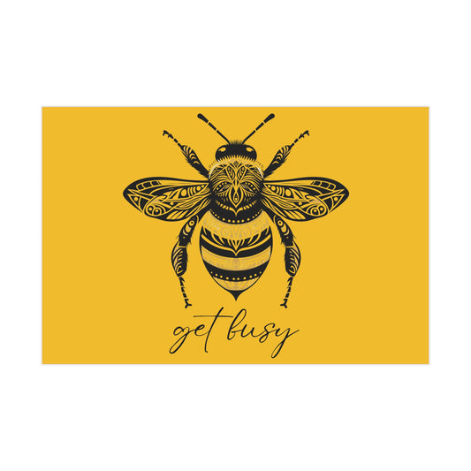 Get Busy Bee Unframed Prints - yellow