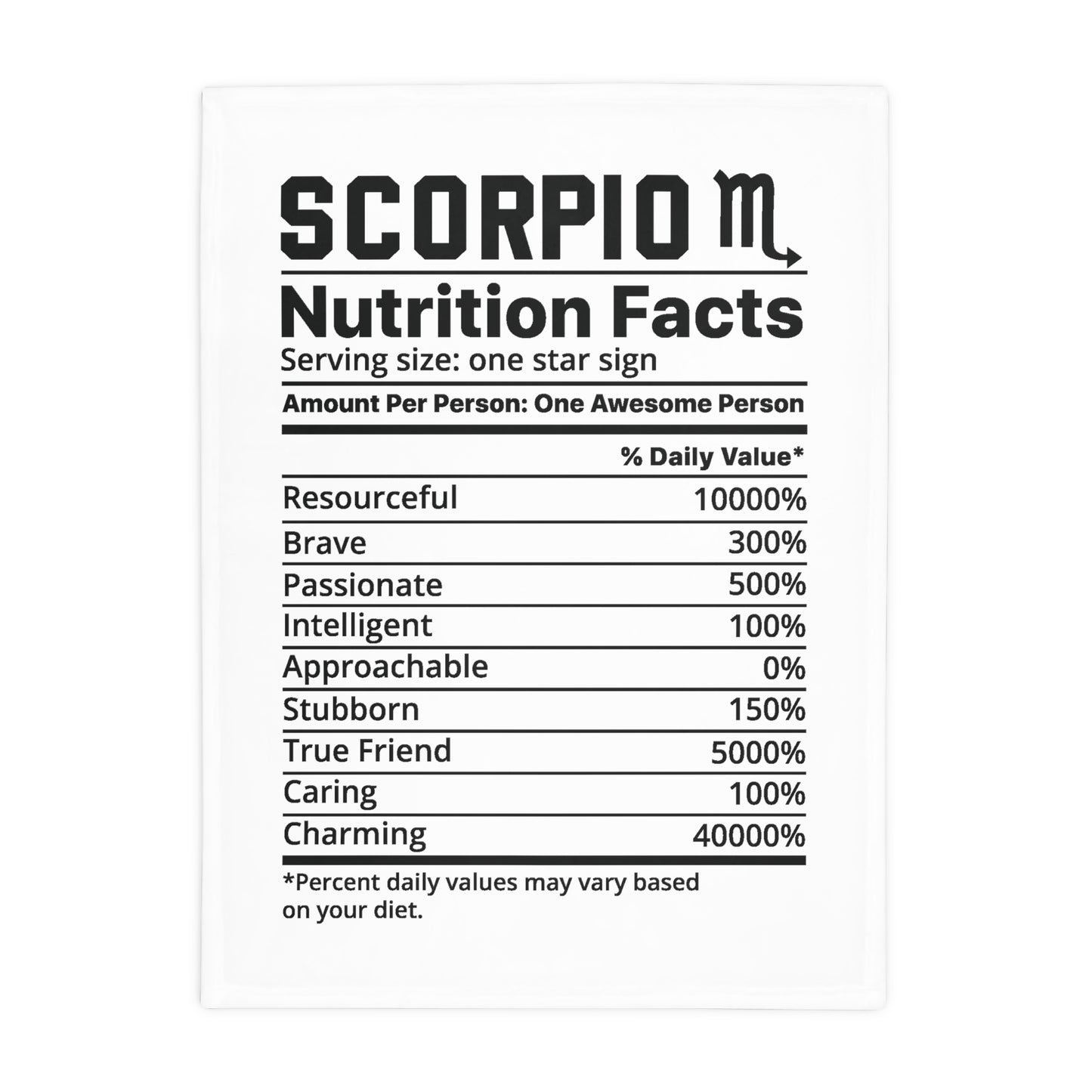 Scorpio Nutrition Plush Fleece Blanket - white