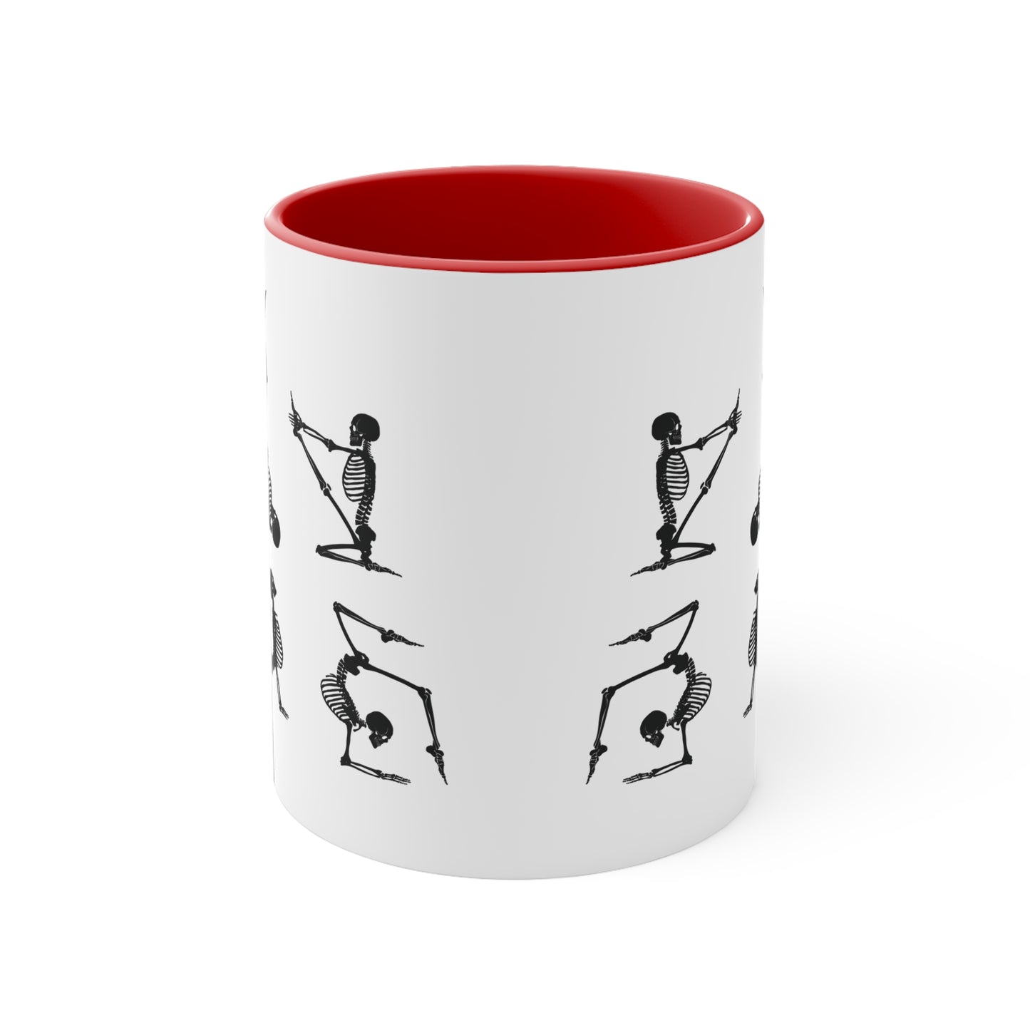 Skeleton Yoga Color Accent Mug 11oz - Zen Meditation Gift