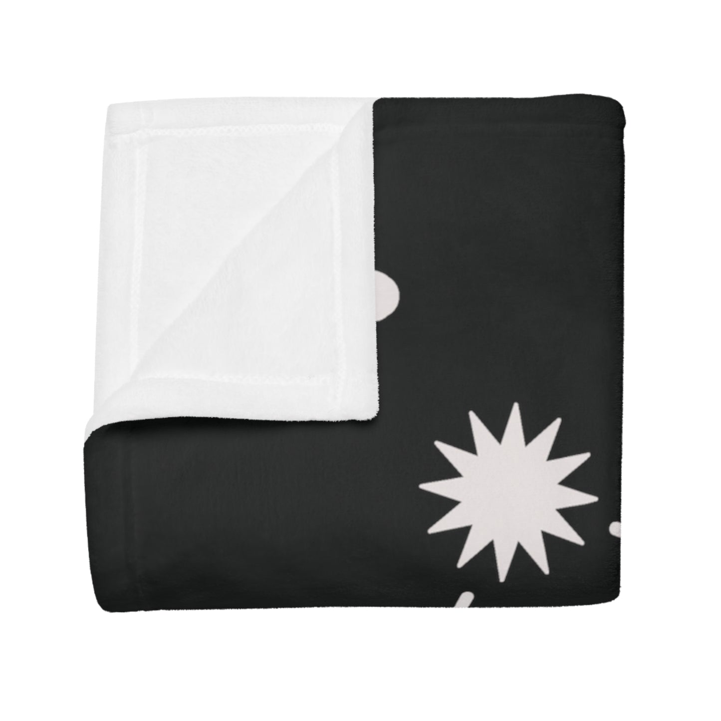 Gemini Star Map Plush Fleece Blanket - black