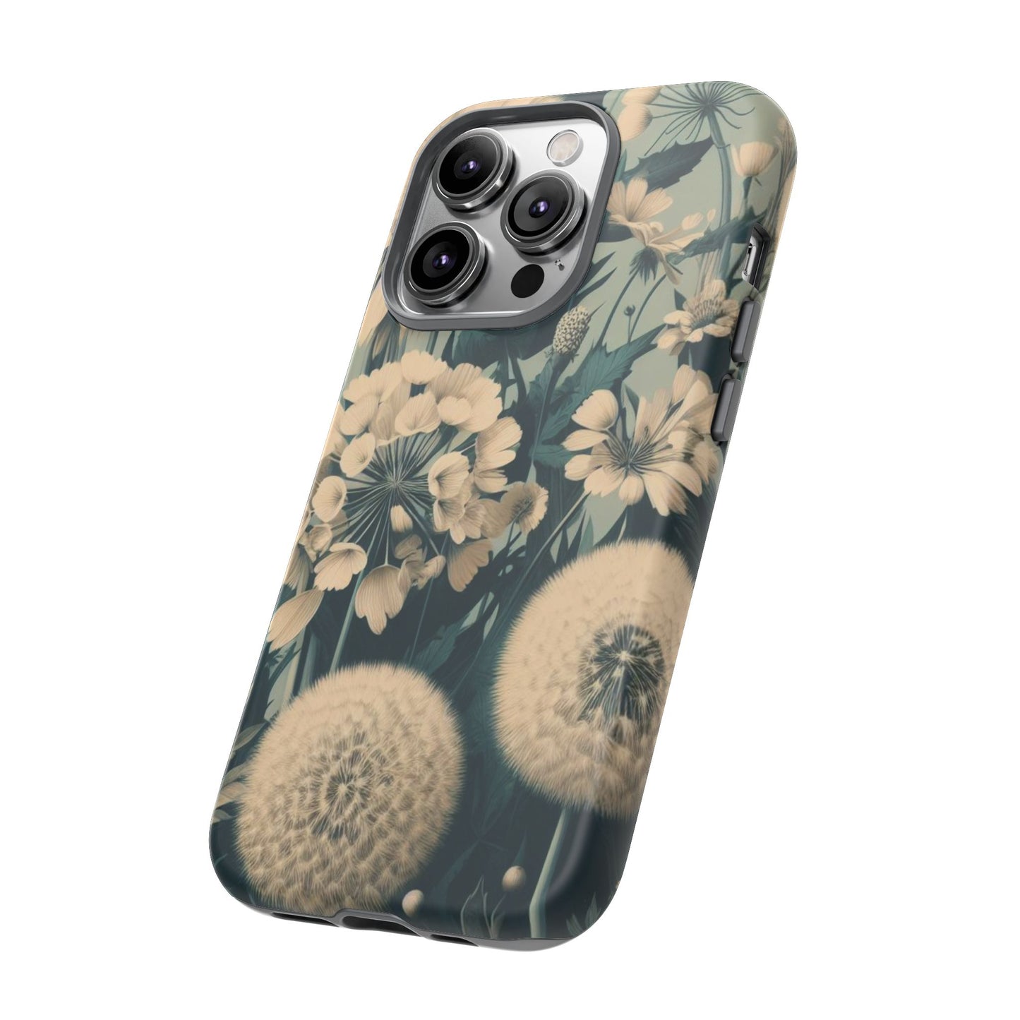 Blue & Cream Flowers Tough Cases iPhone/Google/Samsung