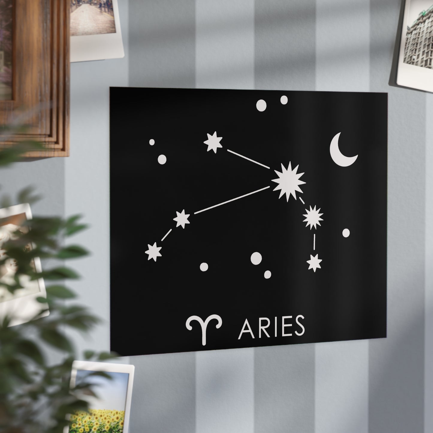 Aries Starmap Unframed Prints - black