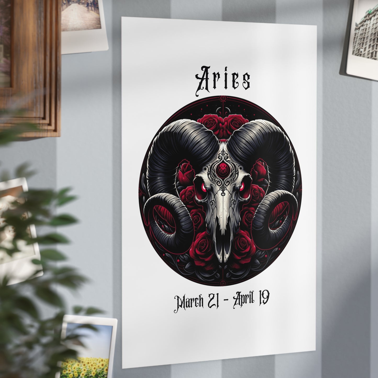 Gothic Aries Unframed Prints - white