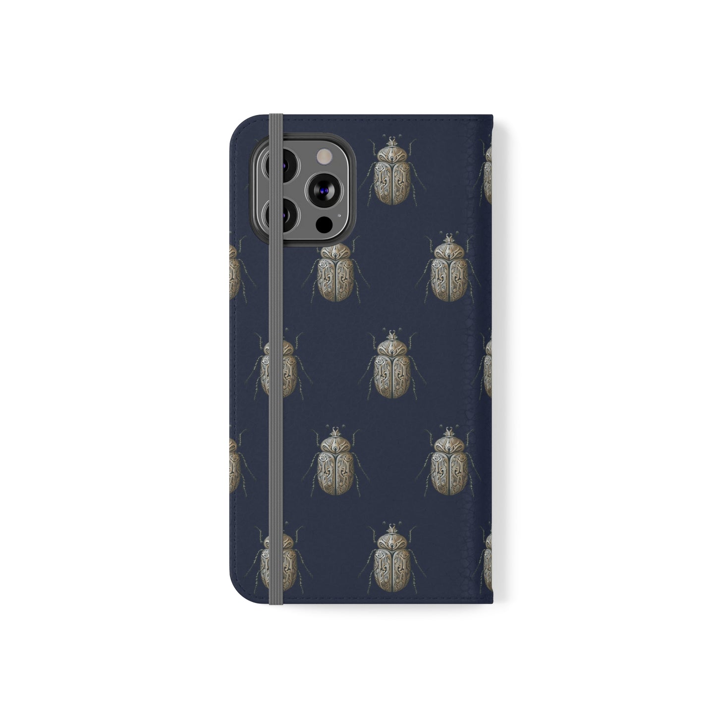 Carved Beetle Flip Cases for iPhone/Samsung - navy