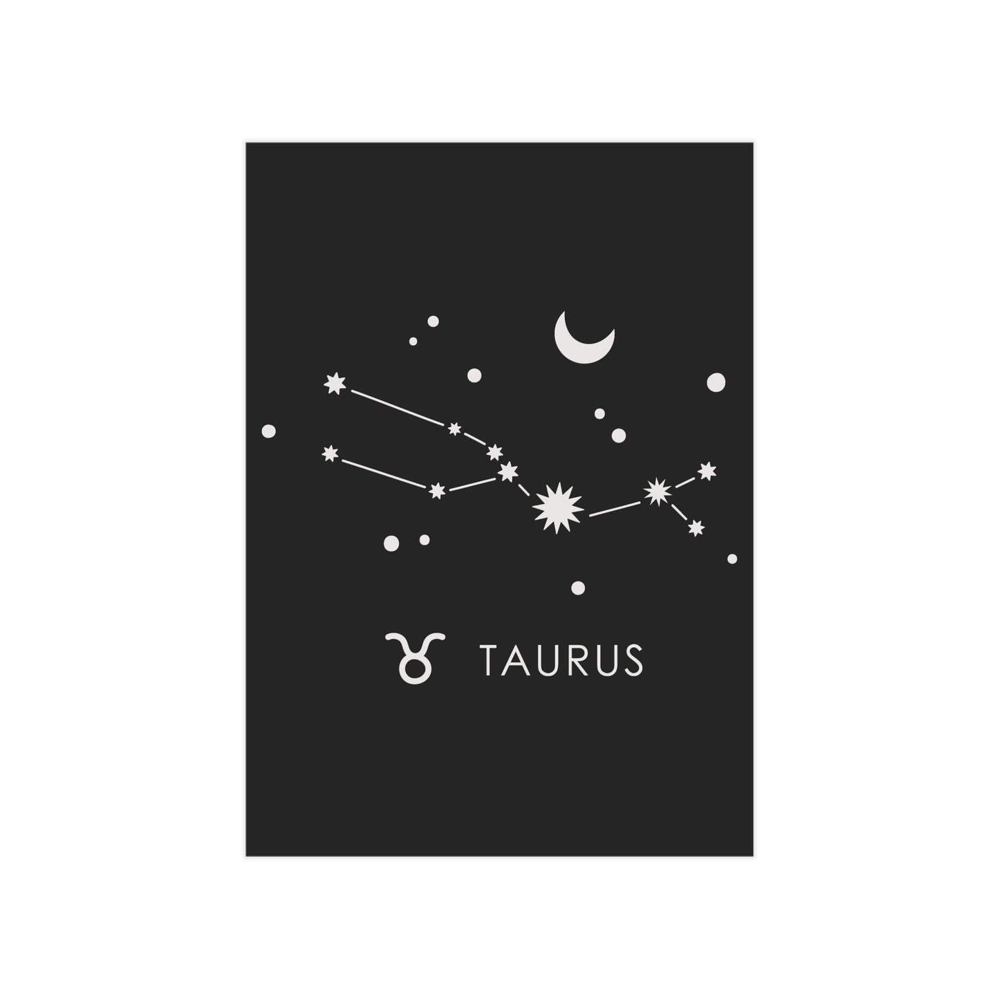 Taurus Starmap Unframed Prints - black