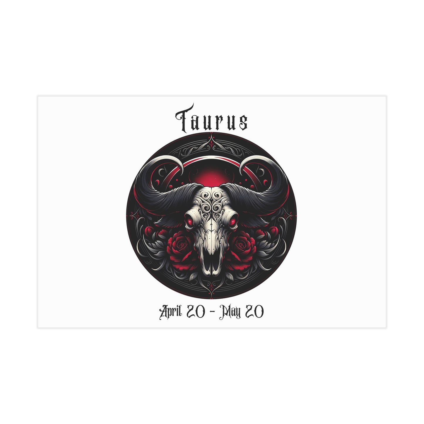 Gothic Taurus Unframed Prints - white