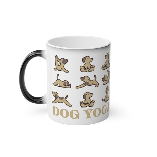 Dog Yoga Magic Mug - Color Changing Heat Sensitive Cup for Relaxation and Meditation