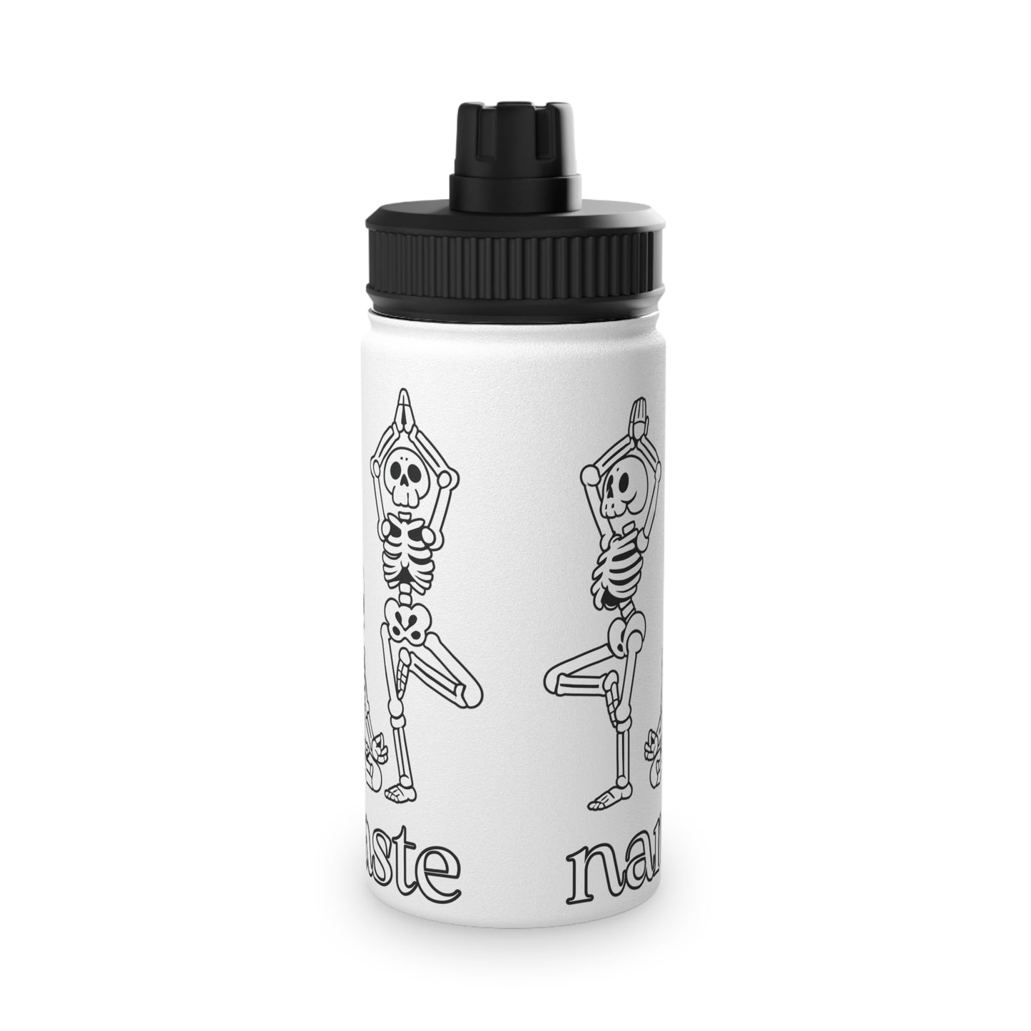 Namaste Skeletons Stainless Steel Water Bottle - # Sizes