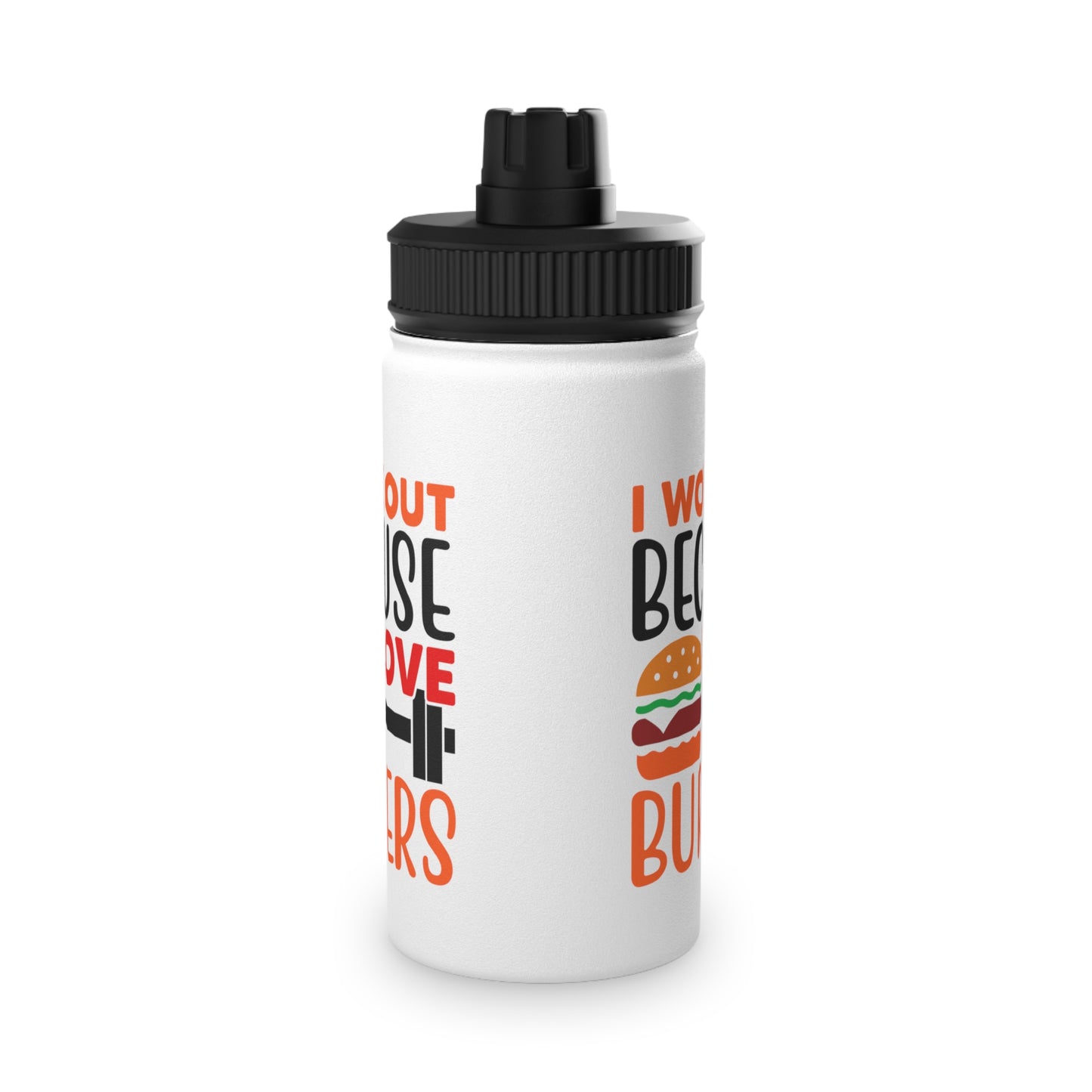 I Love Burgers Stainless Steel Sports Water Bottle - 3 sizes