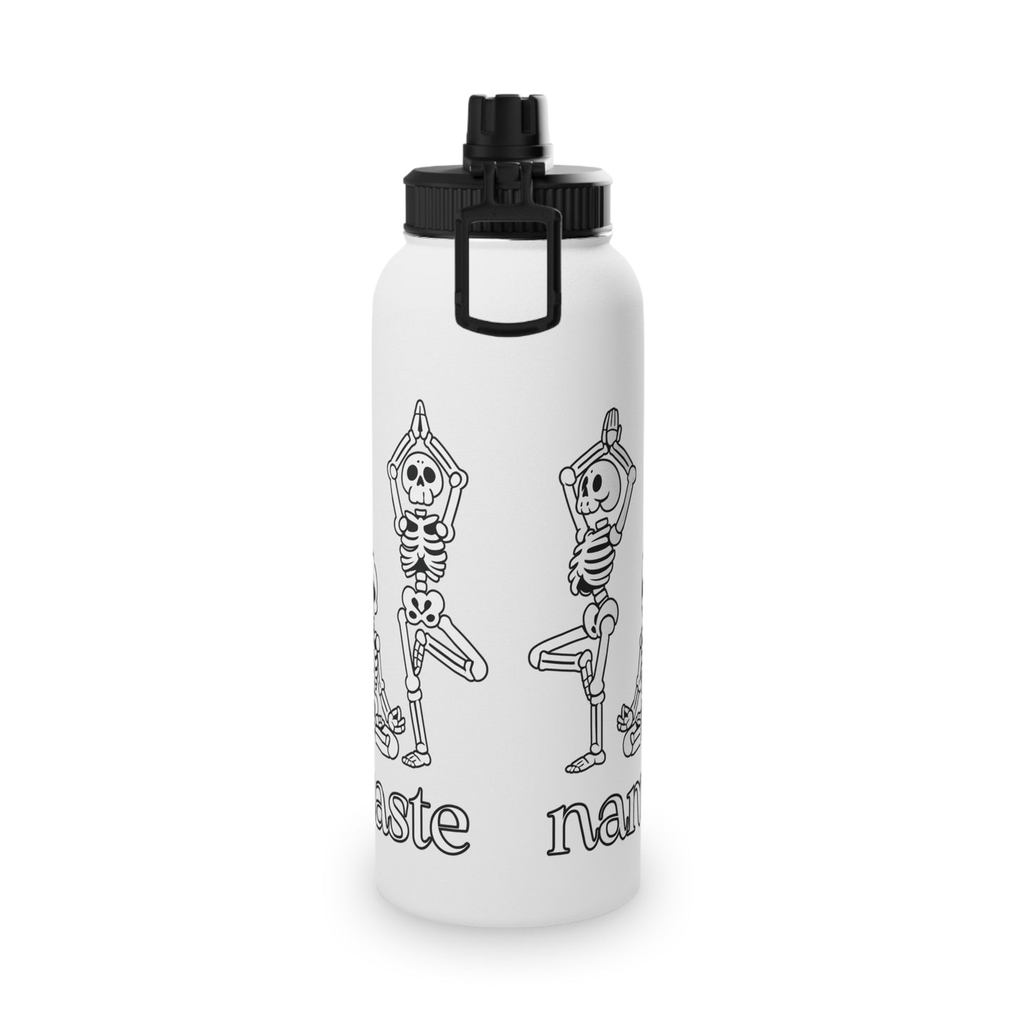 Namaste Skeletons Stainless Steel Water Bottle - # Sizes