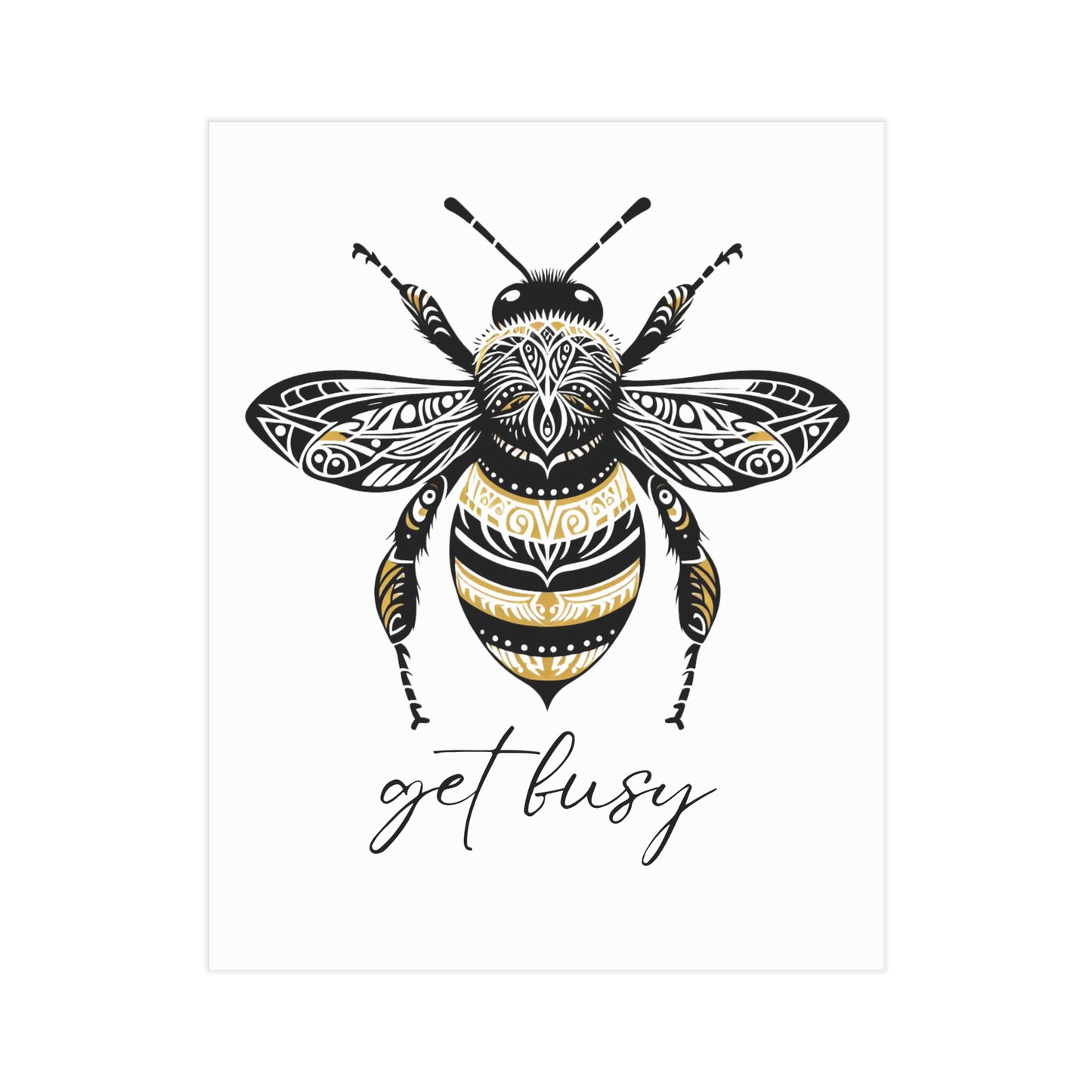 Get Busy Bee Unframed Prints - white